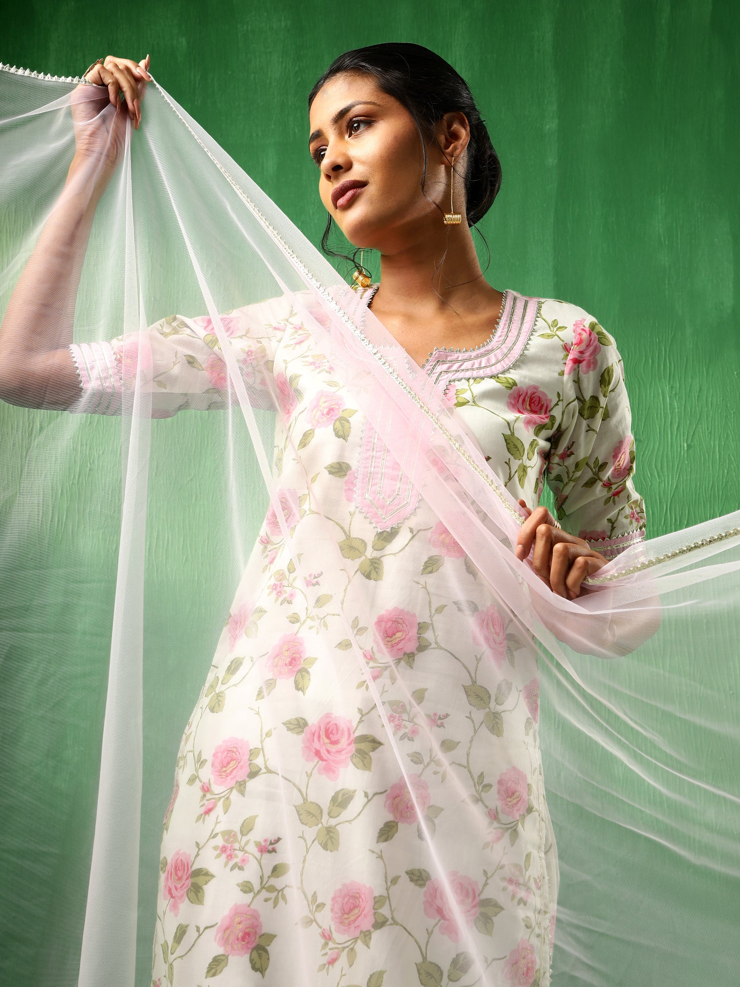 ADAA PINK ROSE COTTON SUIT SET