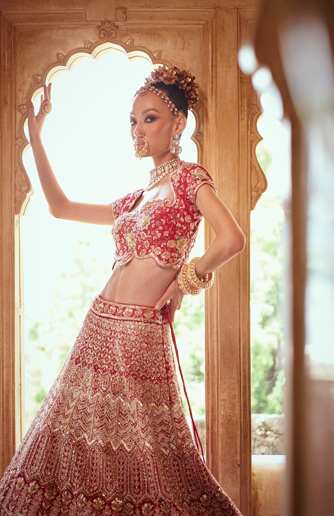 Dark pink lehenga bridal best sale