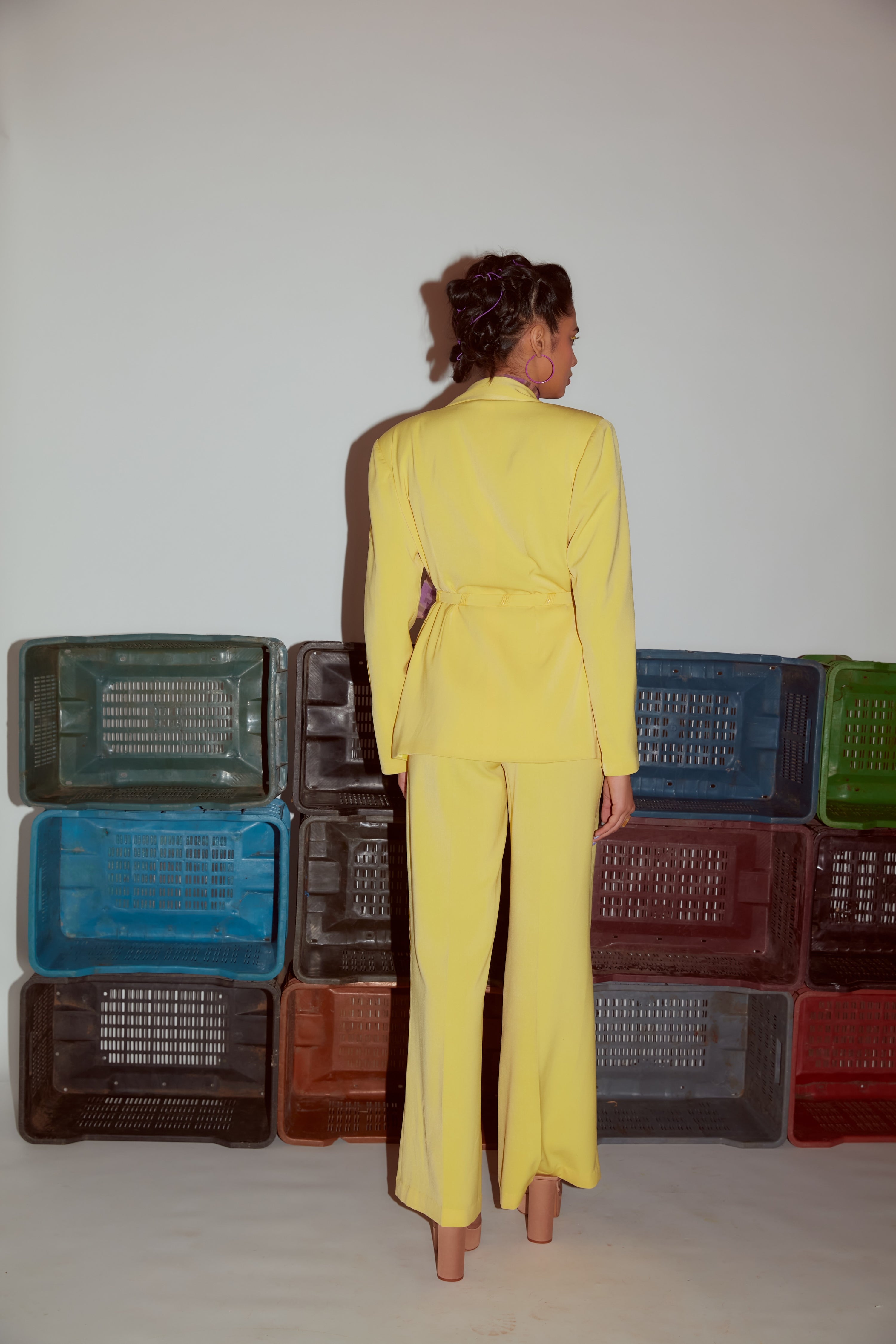 CORDING DETAIL BLAZER WITH BELT