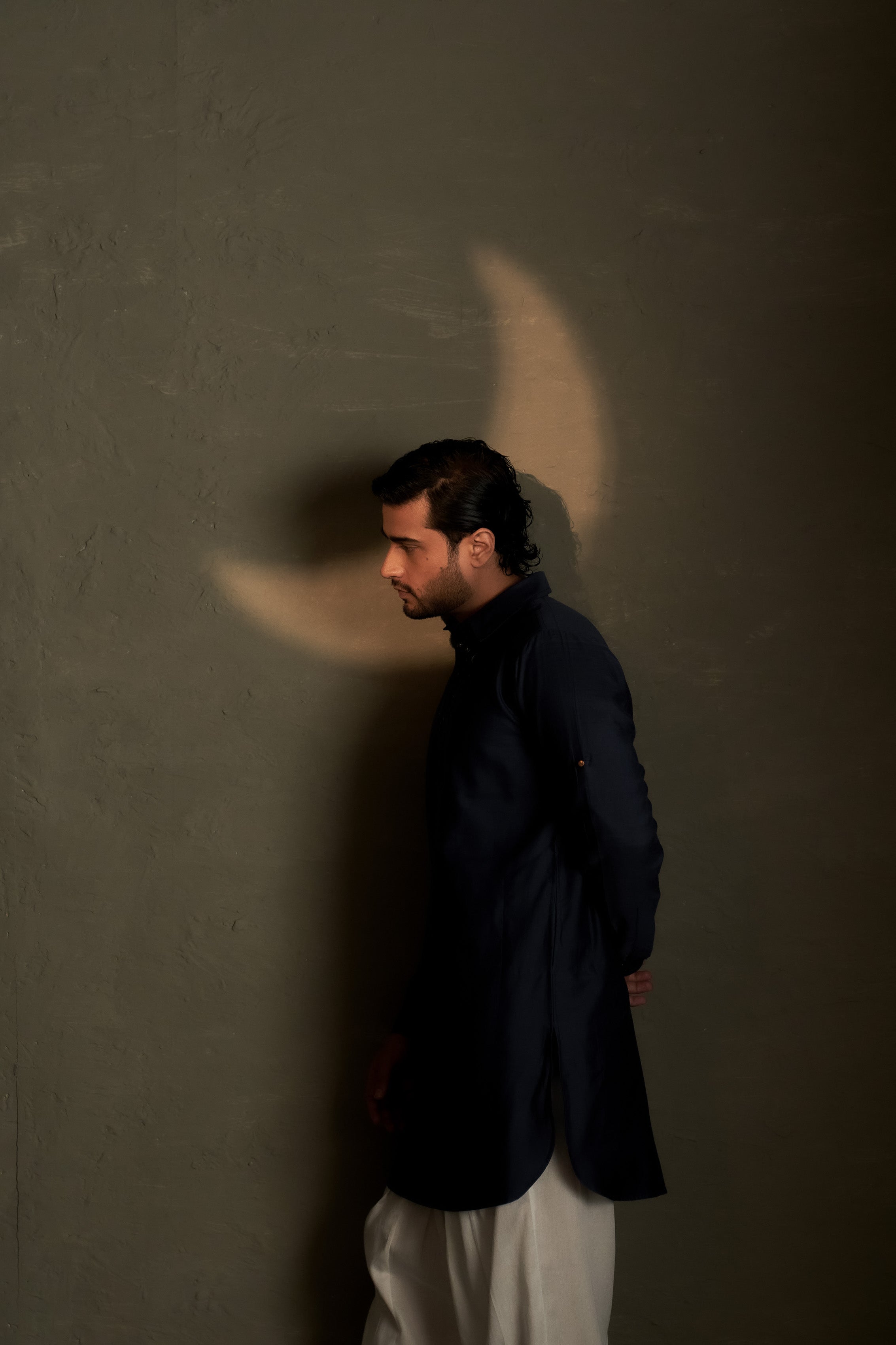 BLUE DUSK PATHANI KURTA WITH LONG JACKET