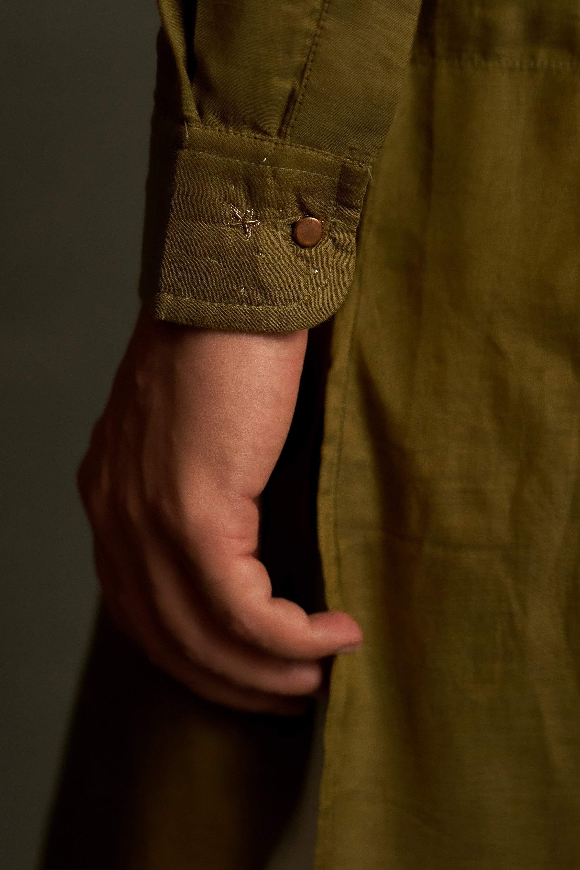 OLIVE DUSK PATHANI KURTA SET