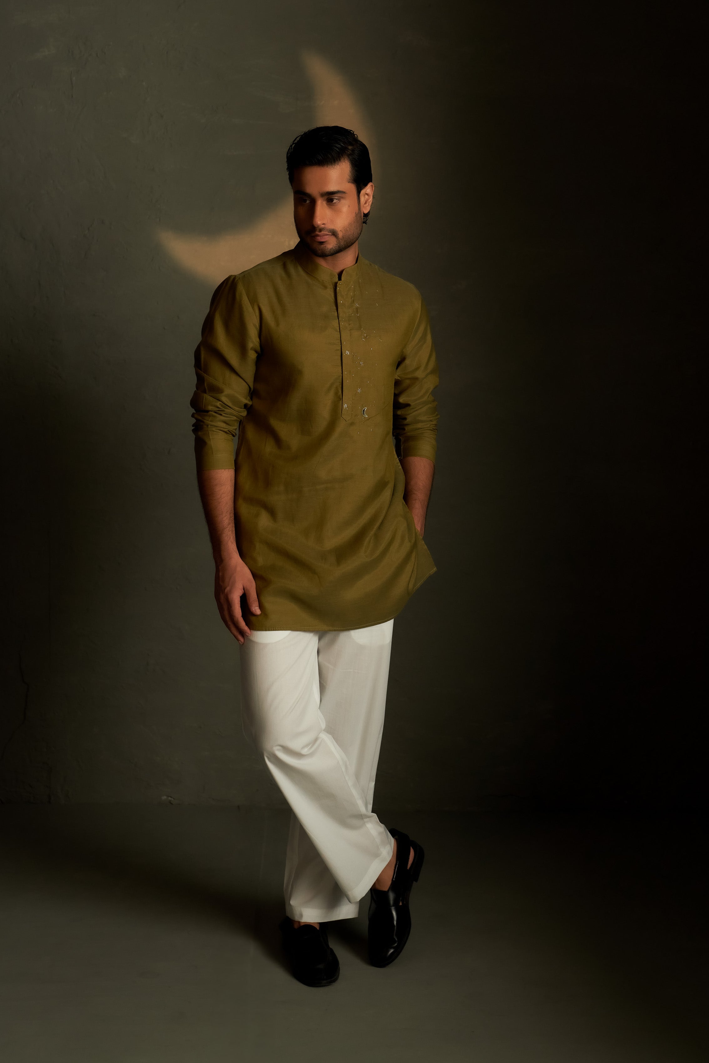 OLIVE DUSK SHORT KURTA SET