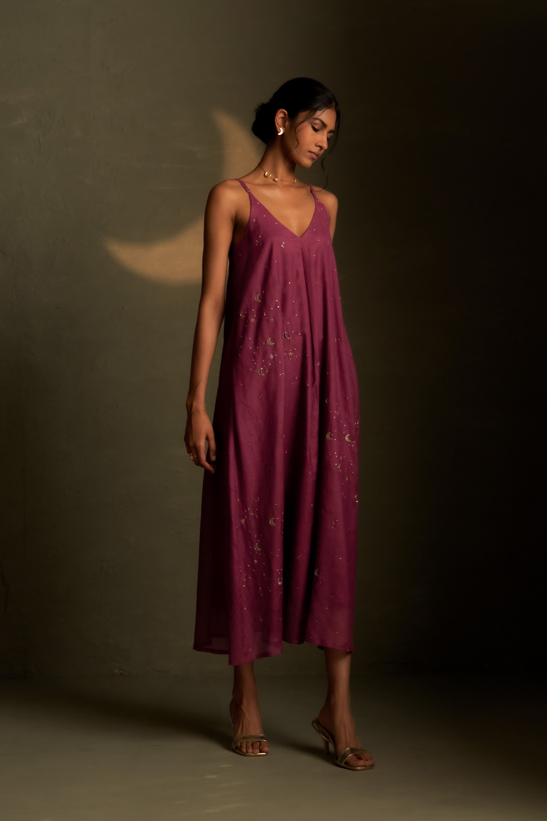 TWILIGHT MAGENTA CHAAND SITARA DRESS