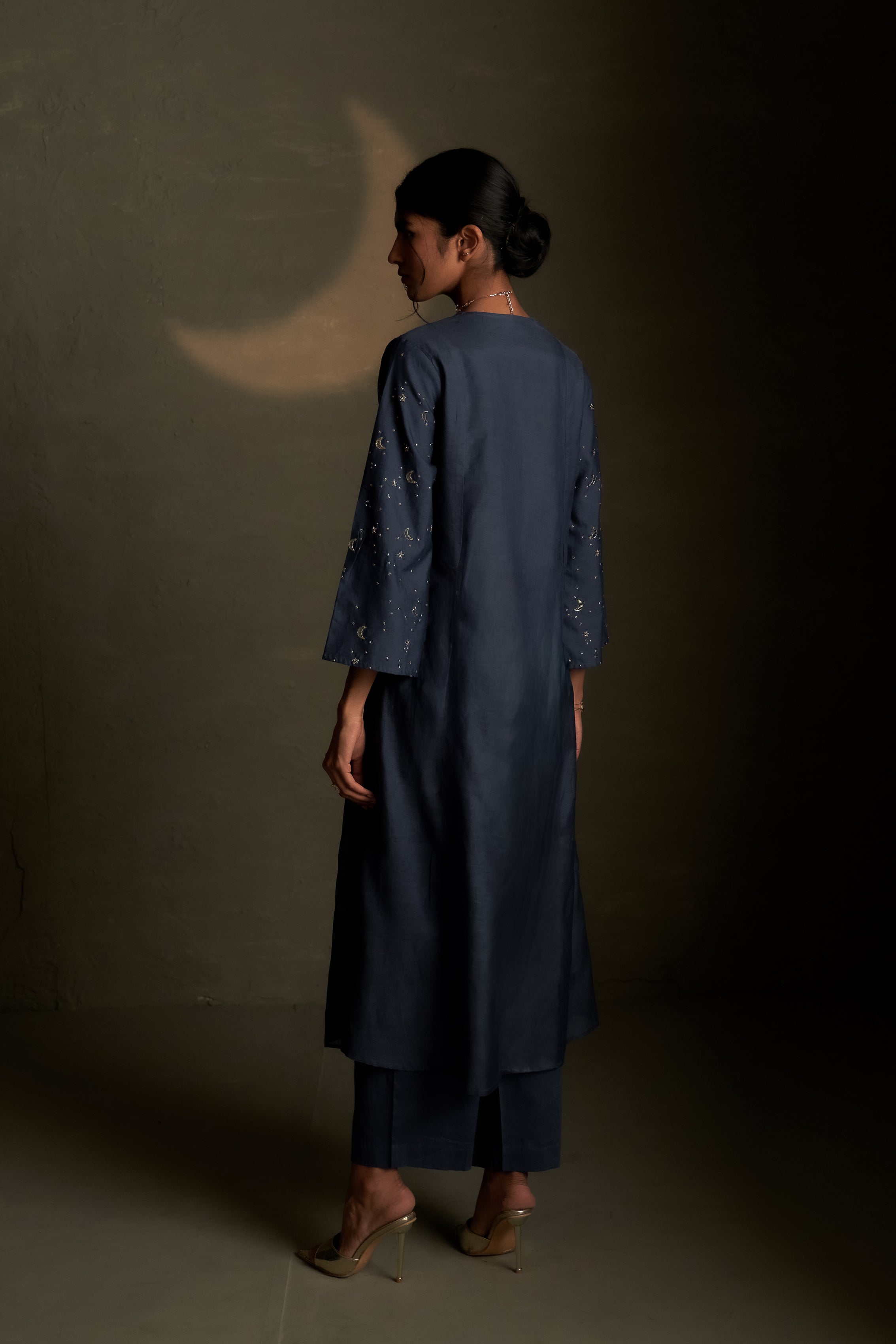 BLUE DUSK DOUBLE YOKE KURTA SET