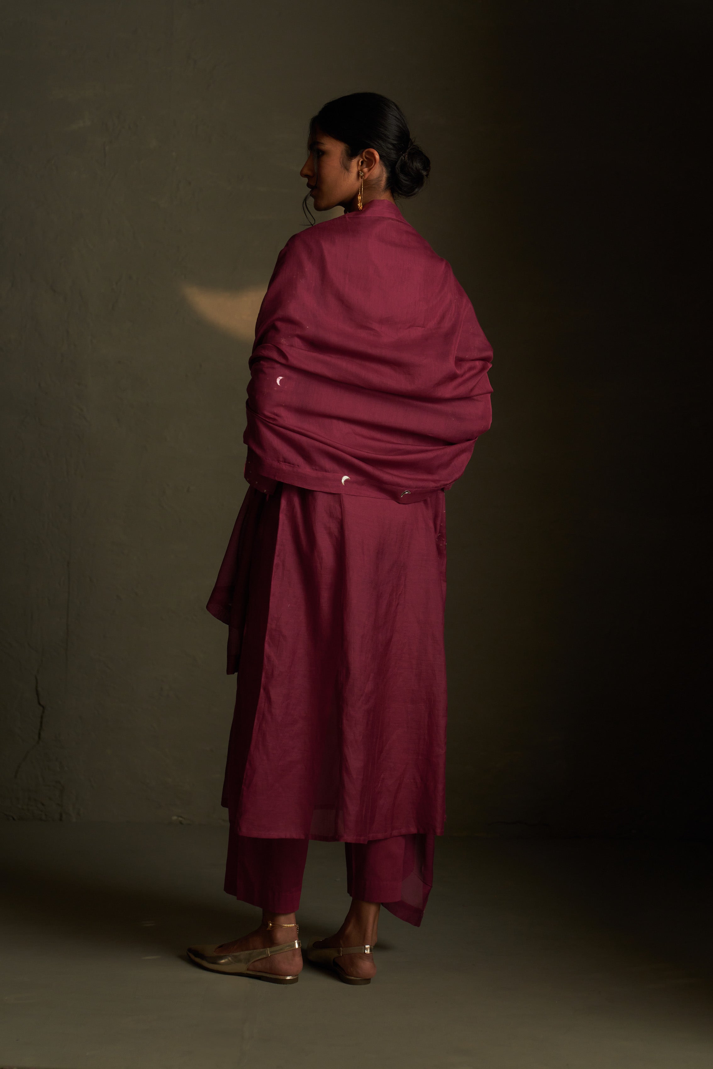 TWILIGHT MAGENTA DOUBLE YOKE KURTA SET