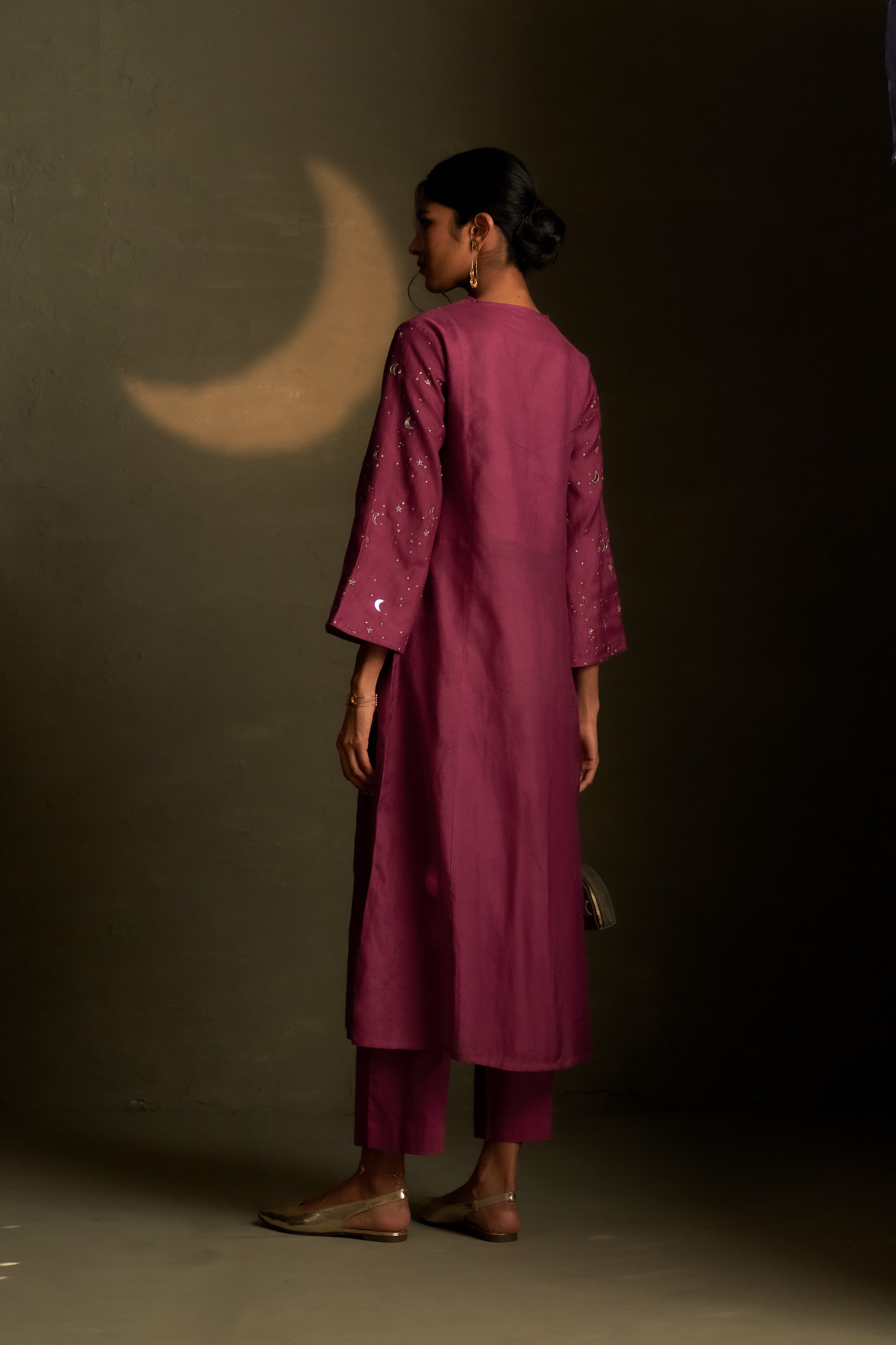 TWILIGHT MAGENTA DOUBLE YOKE KURTA SET