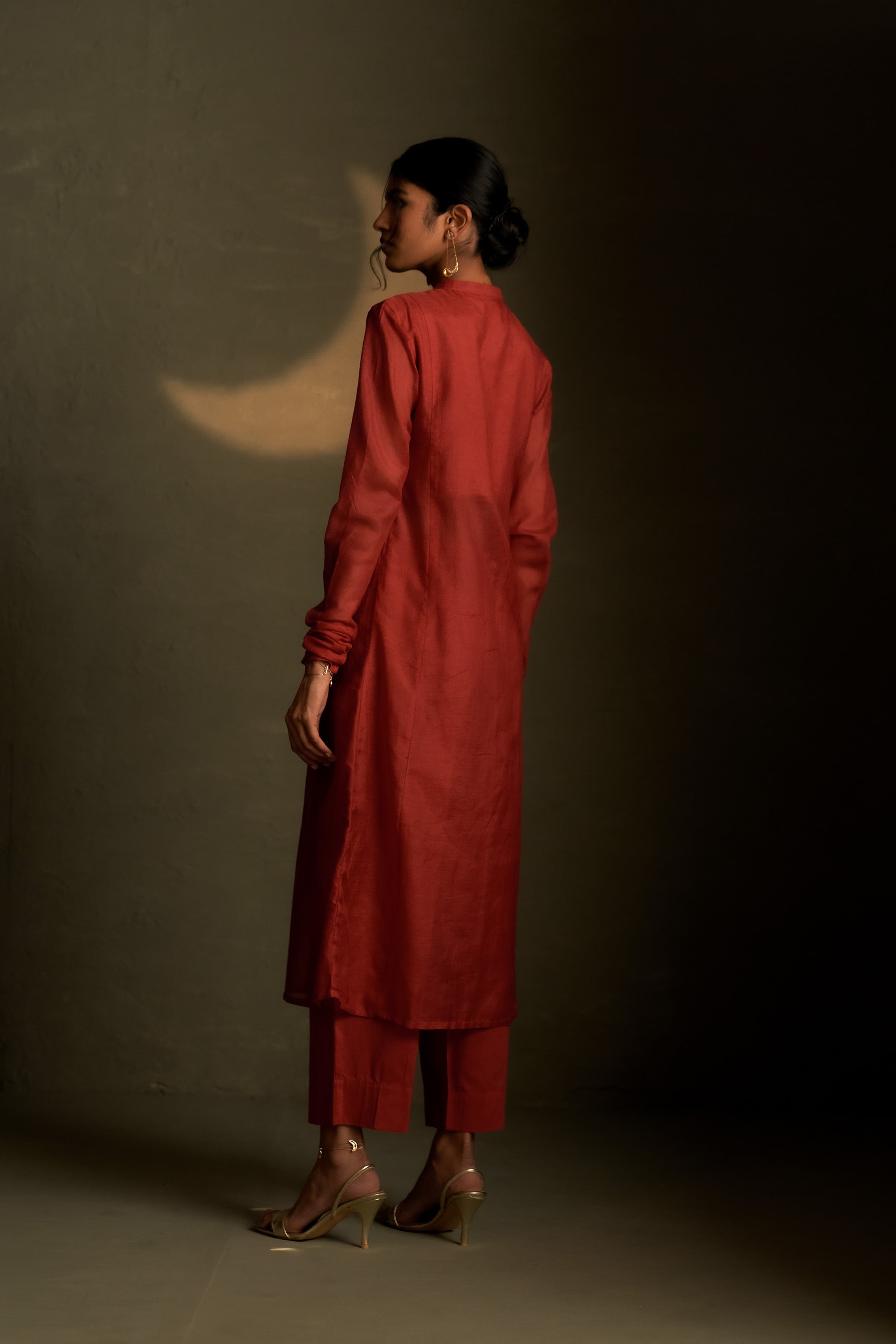 MOONLIT CRIMSON LONG KURTA SET