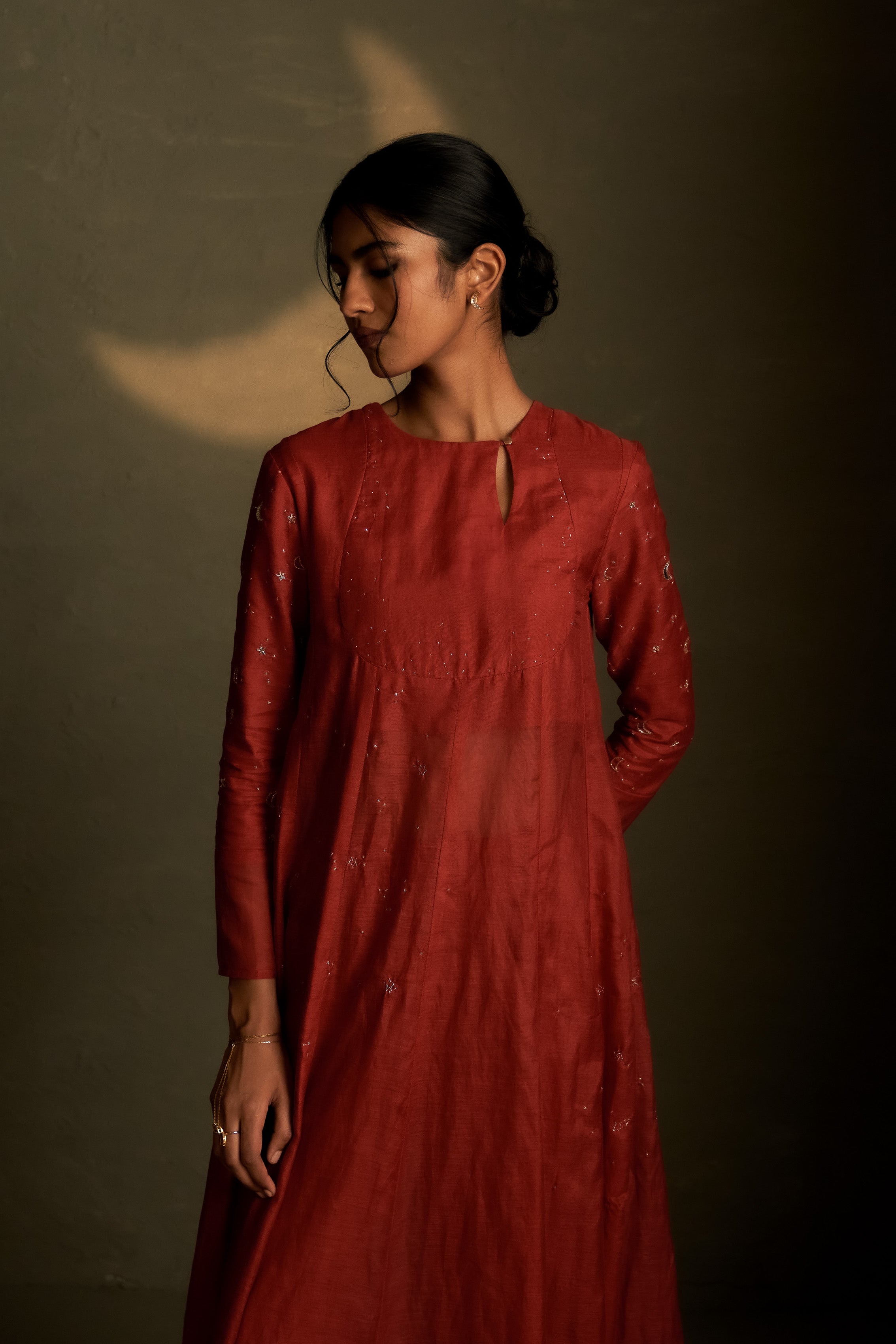 MOONLIT CRIMSON CHAAND ANARKALI SET