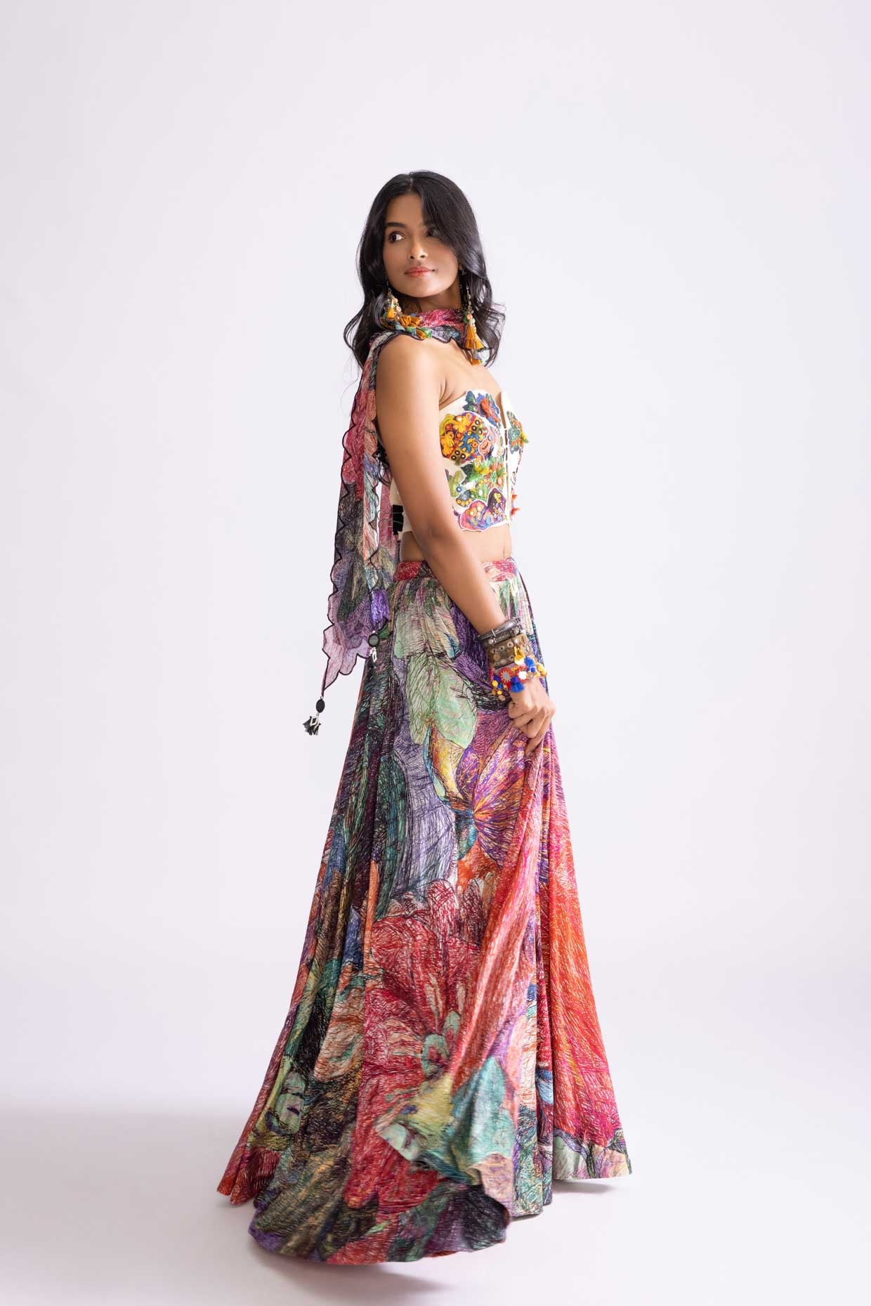 HOXTON BLOUSE, SCALLOP DUPATTA & MAGNOLIA LEHENGA