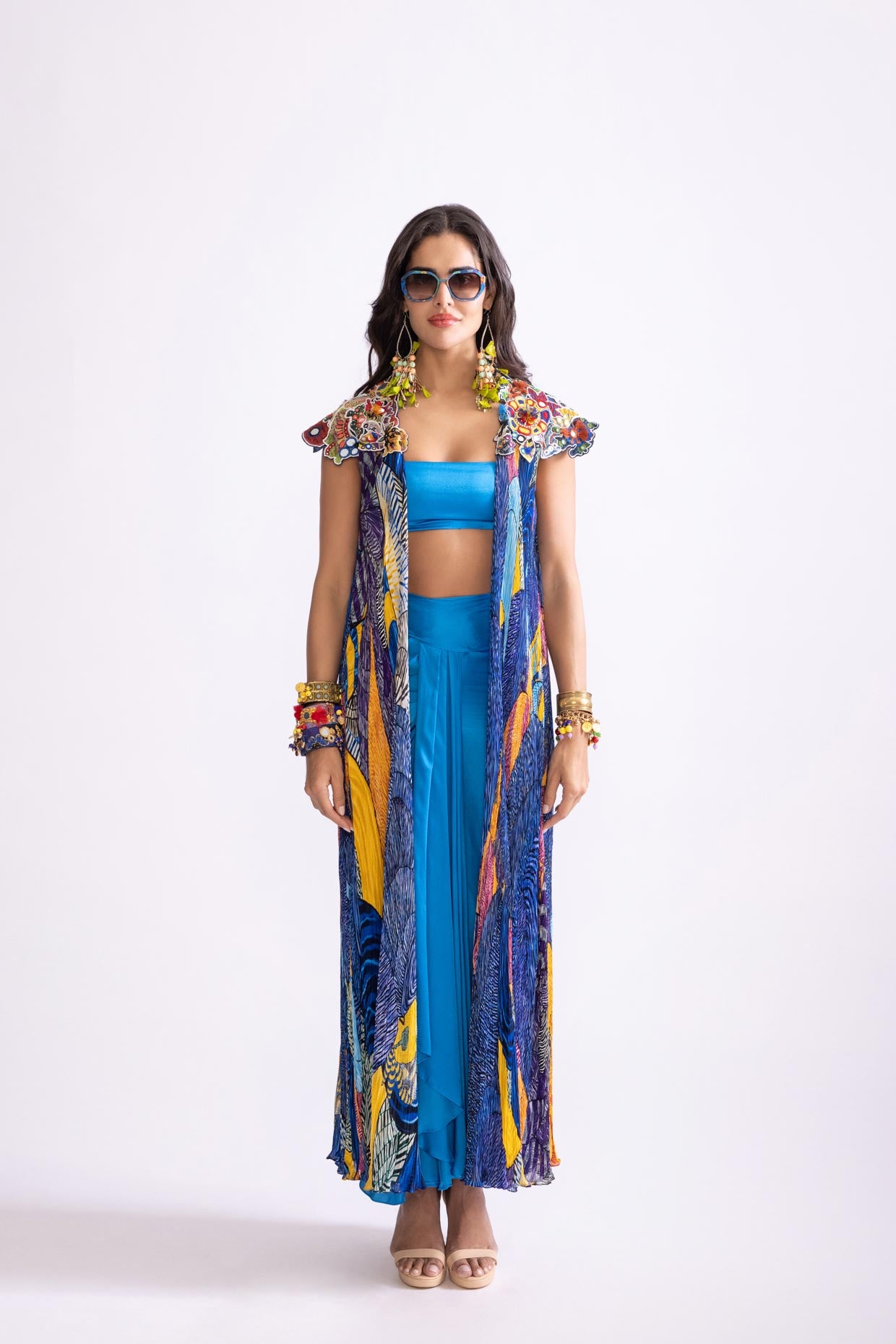 FLORAL CAPE, SASS BUSTIER & SASS SKIRT
