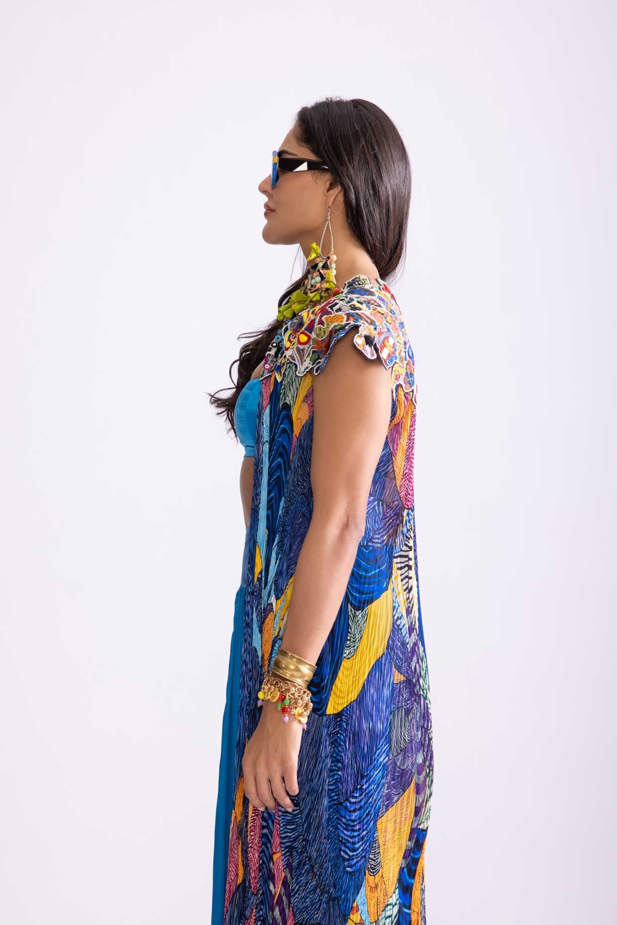 FLORAL CAPE, SASS BUSTIER & SASS SKIRT