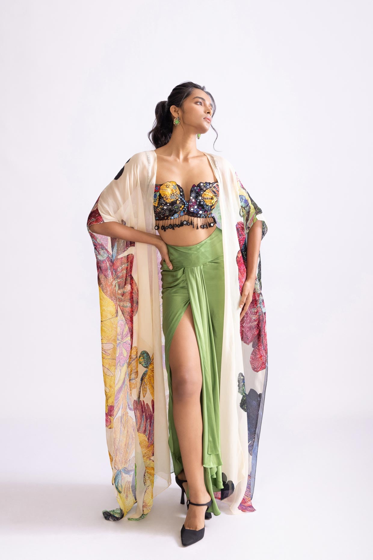DOLLY CAPE, BERMUDA BUSTIER & SASS SKIRT