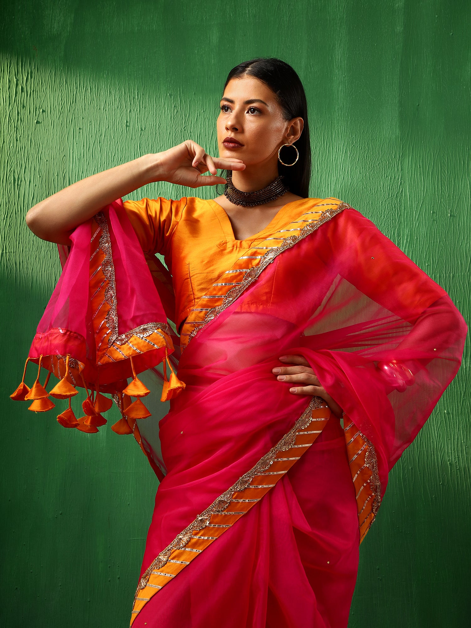 ADAA RANI PINK ORGANZA SAREE