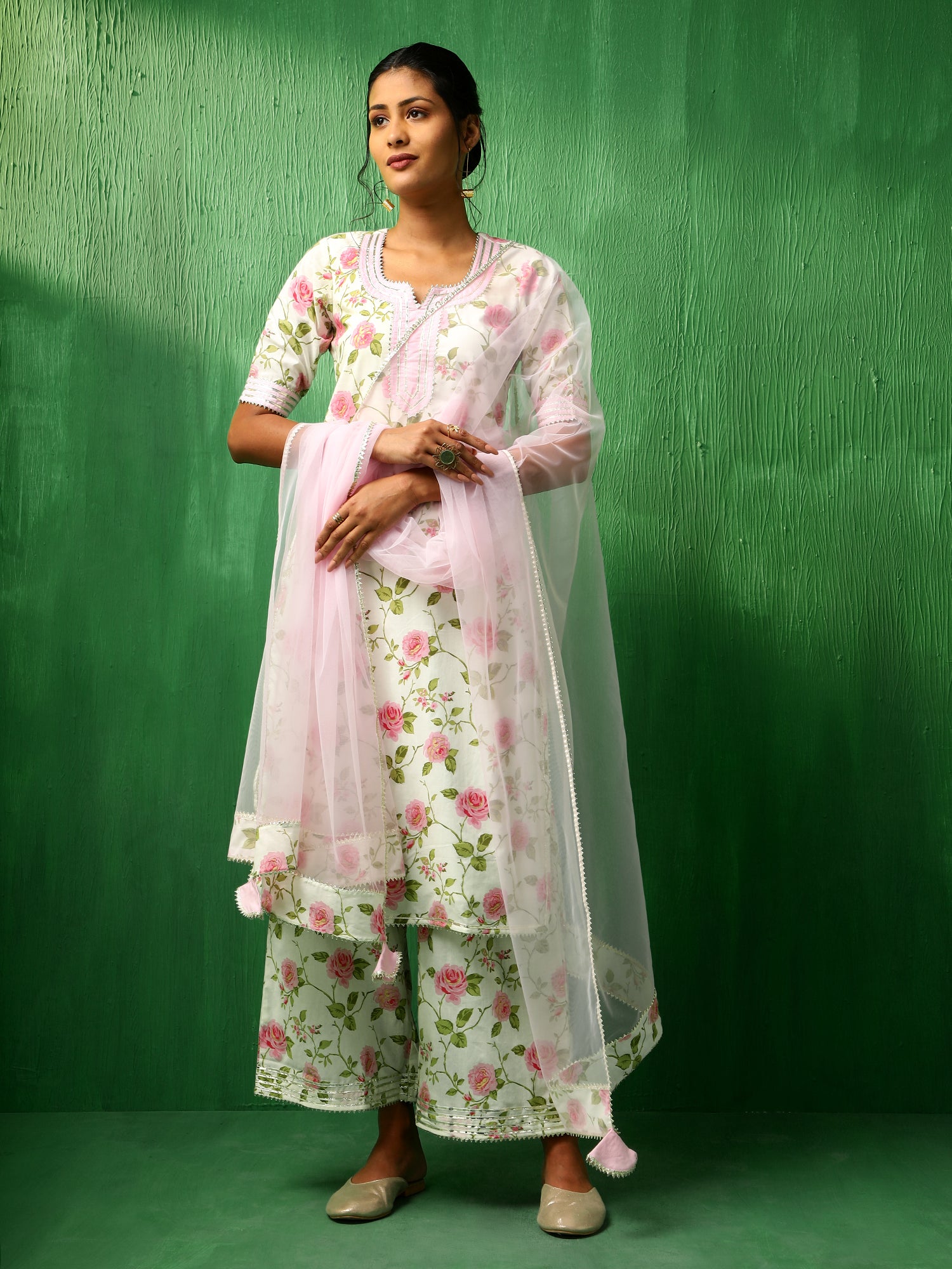 ADAA PINK ROSE COTTON SUIT SET