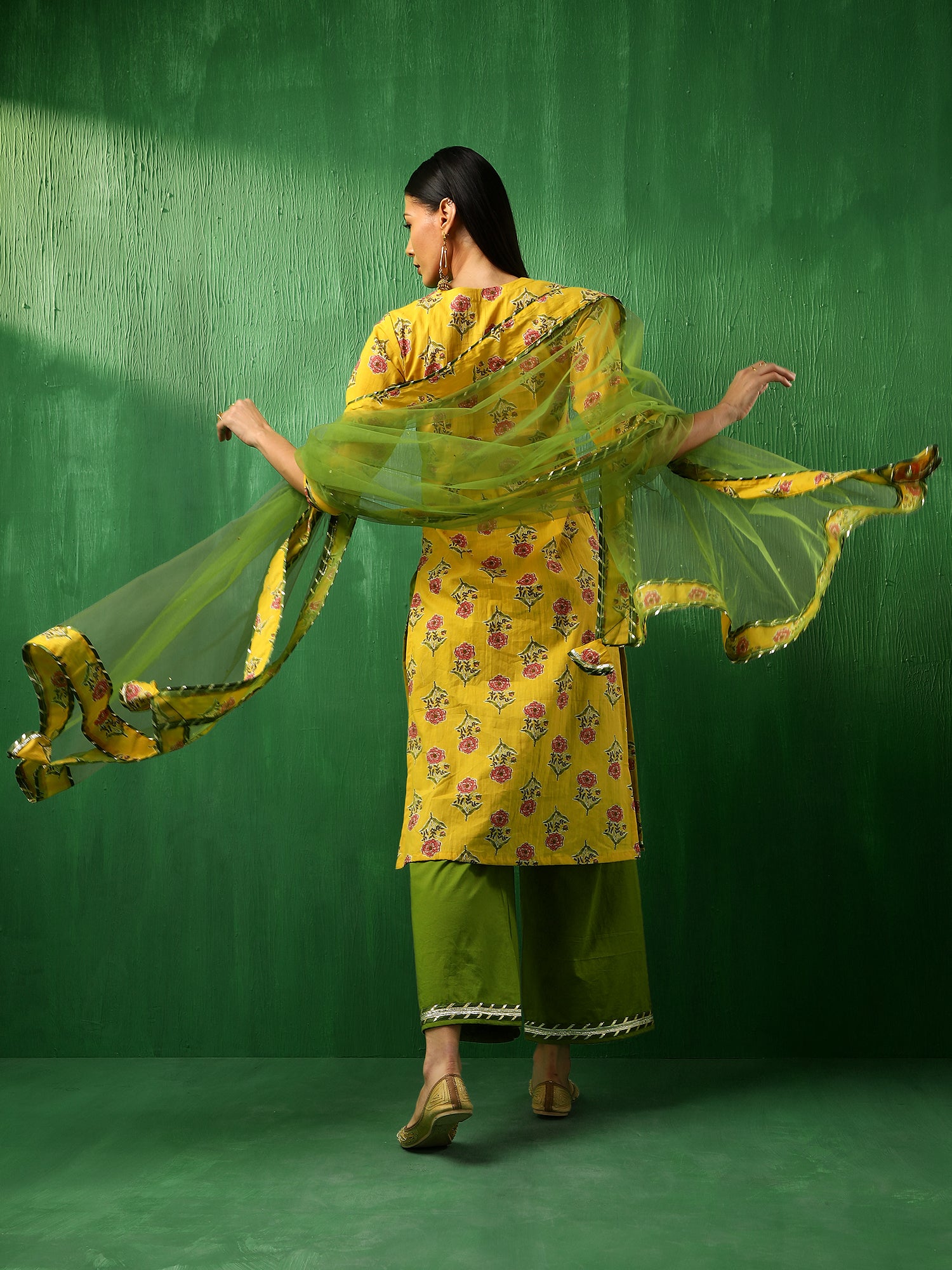 ADAA YELLOW COTTON SUIT SET