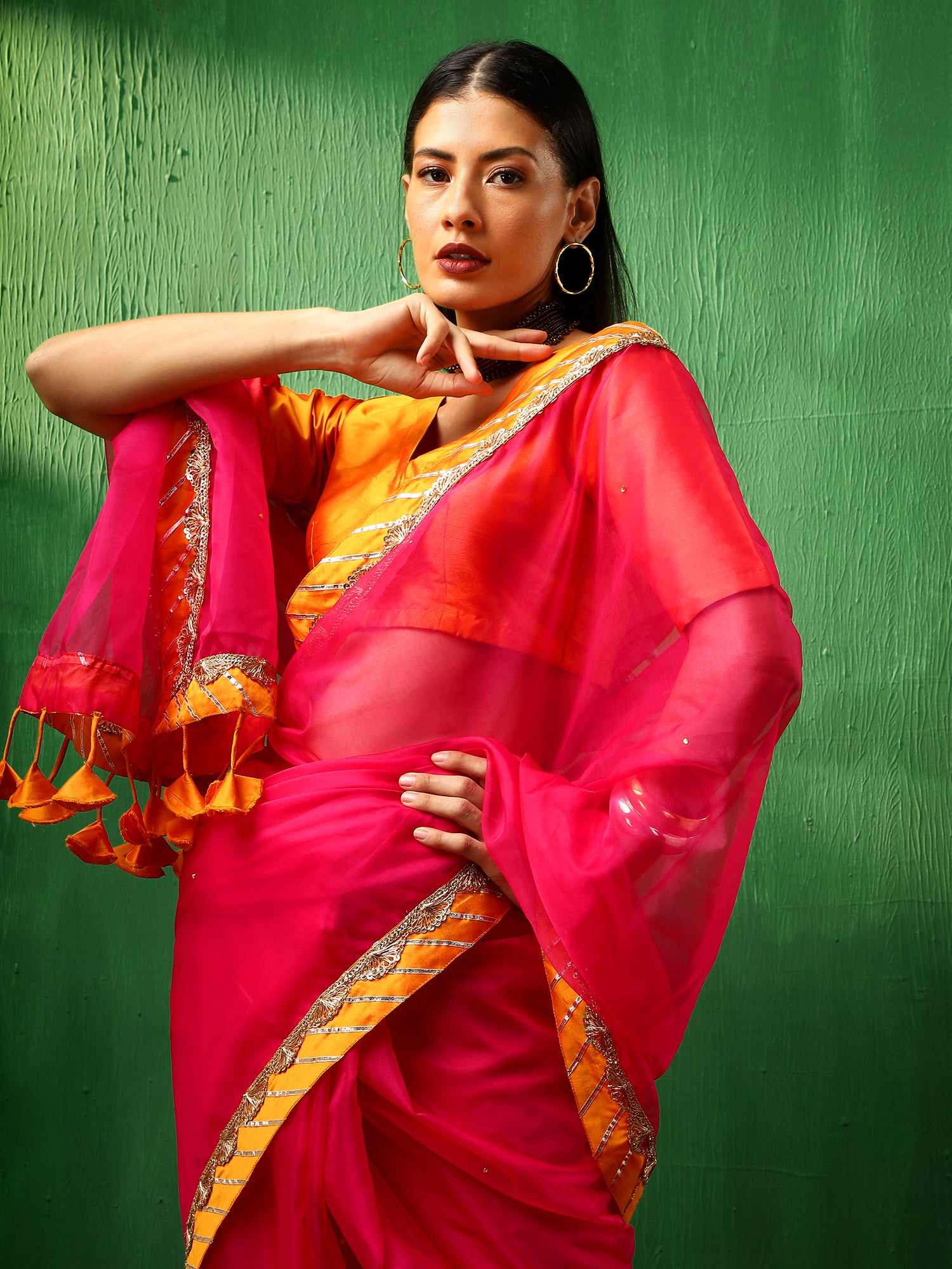 ADAA RANI PINK ORGANZA SAREE