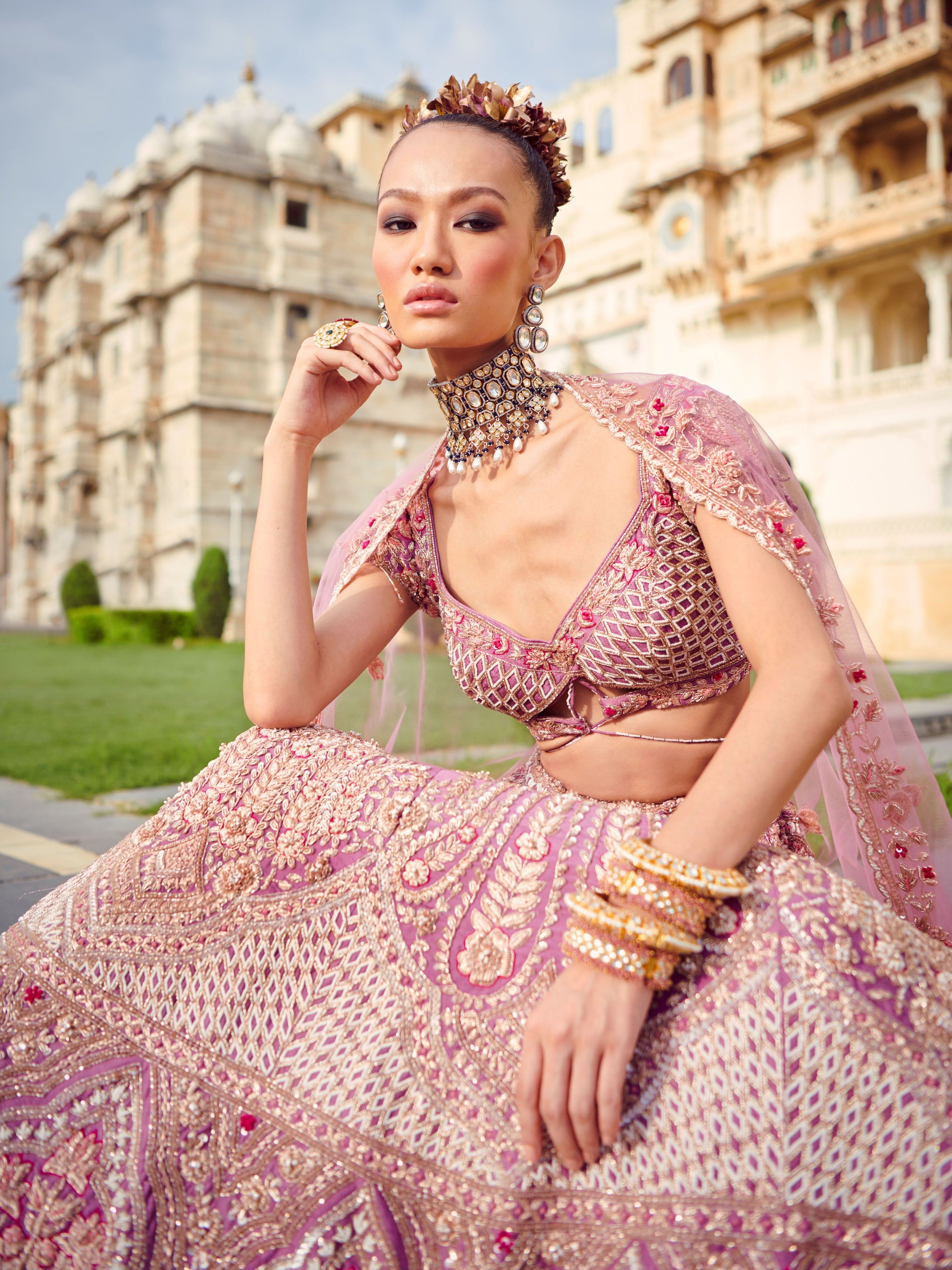 PASTEL LAVENDER BRIDAL LEHENGA