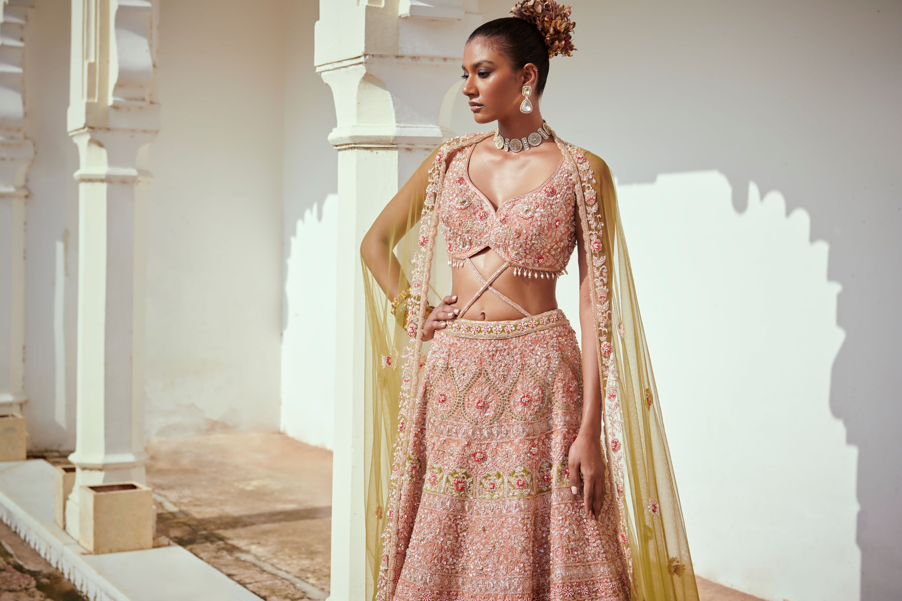 LIGHT RUST BRIDAL LEHENGA