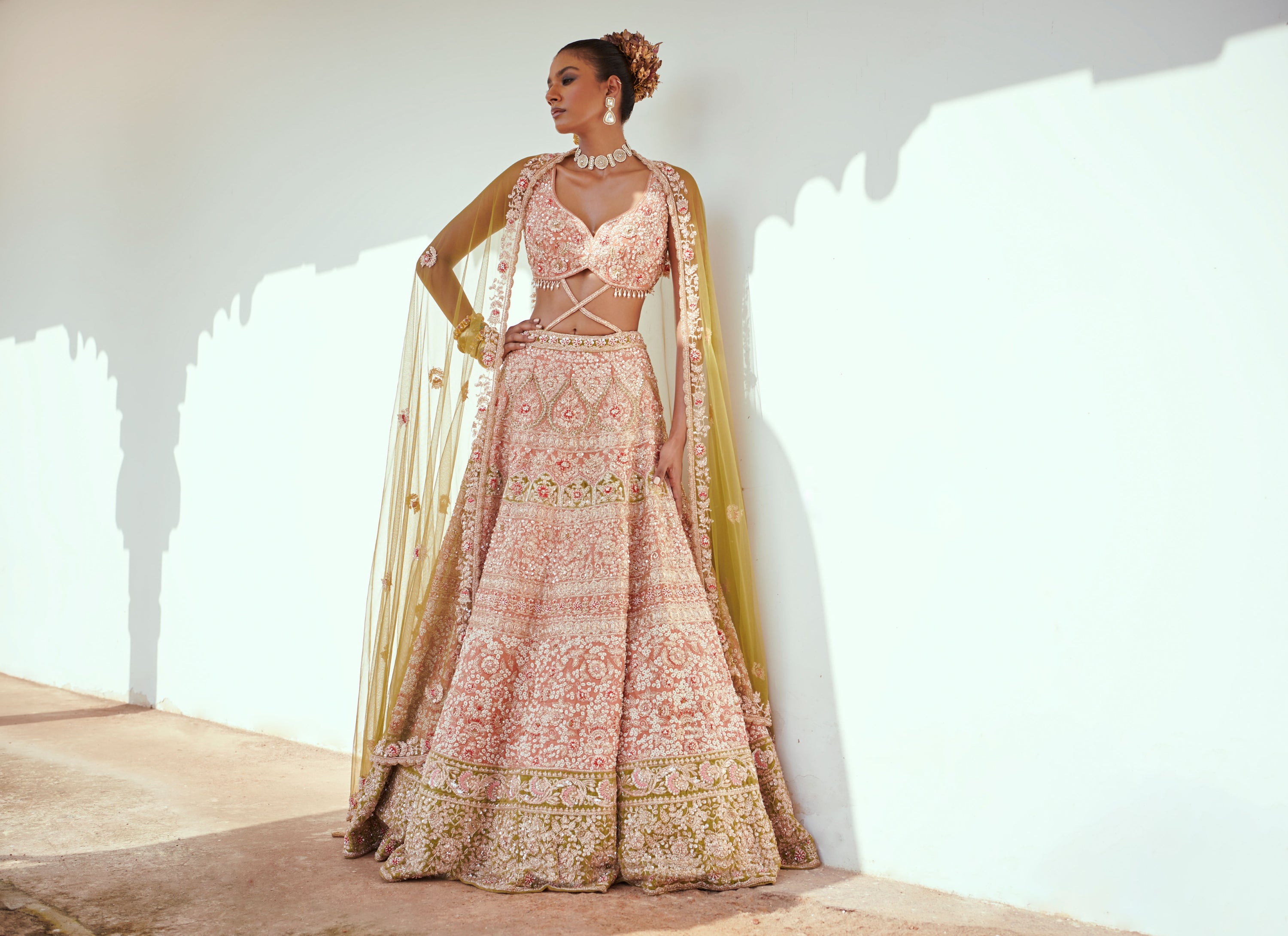 LIGHT RUST BRIDAL LEHENGA