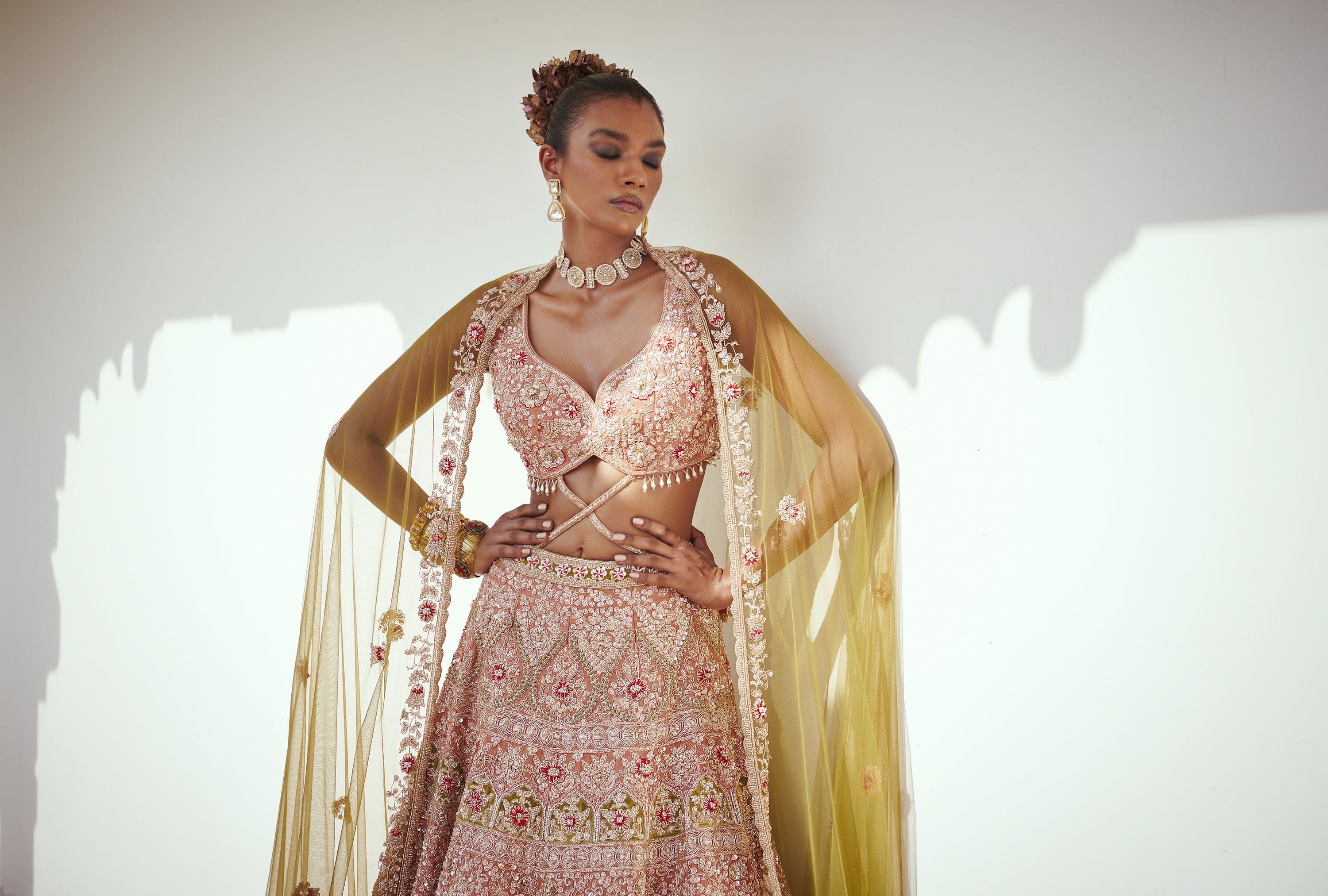 LIGHT RUST BRIDAL LEHENGA