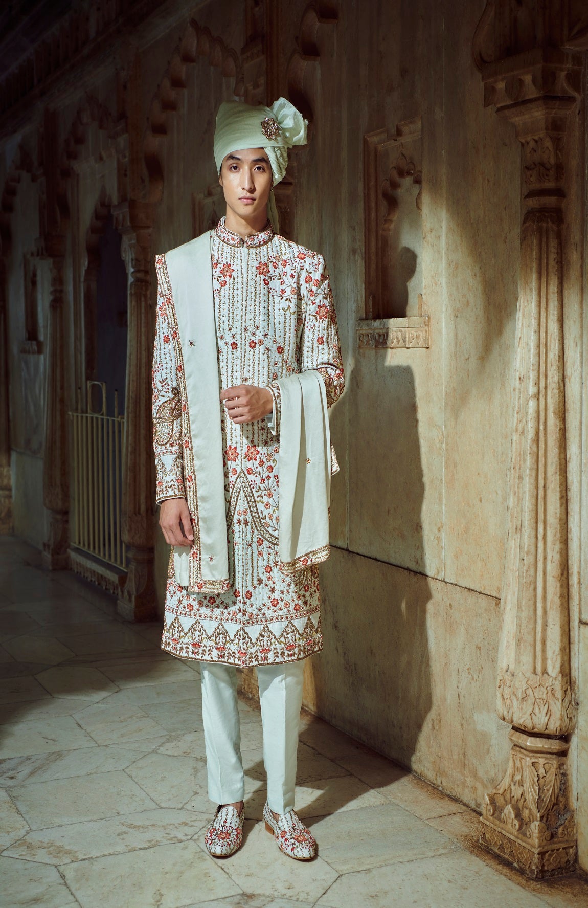 MINT GREEN SHERWANI SET