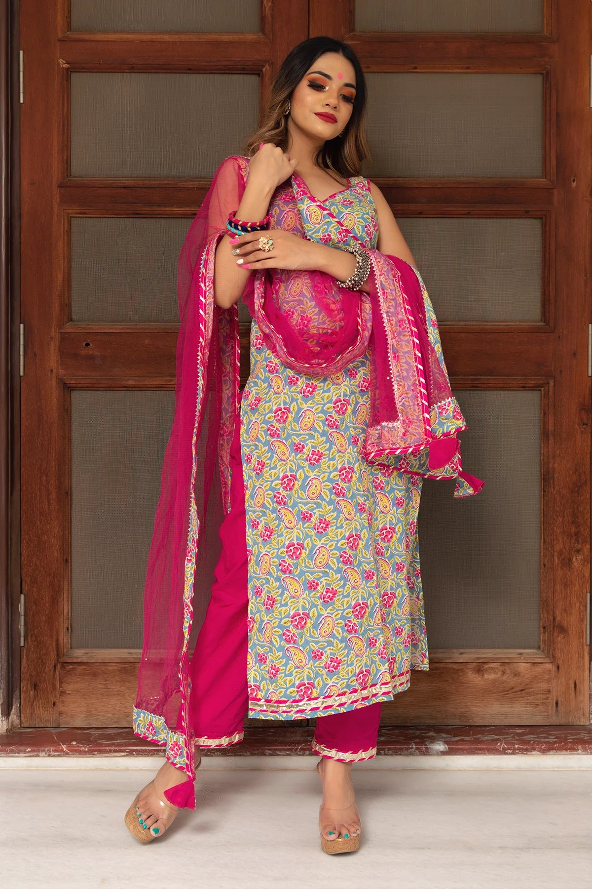 JAIPURI STRAIGHT COTTON SUIT SET