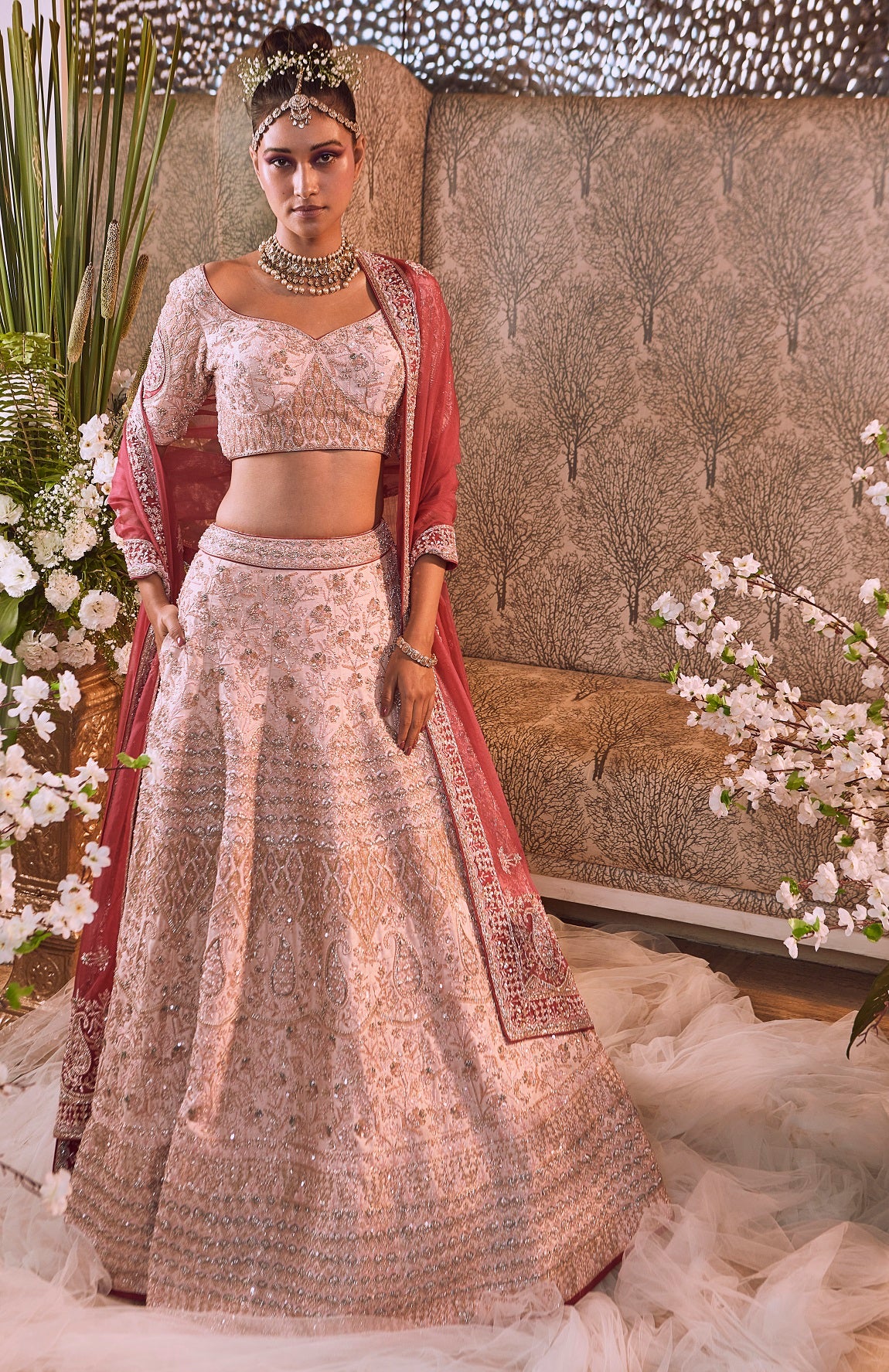 PEACH DUST LEHENGA SET