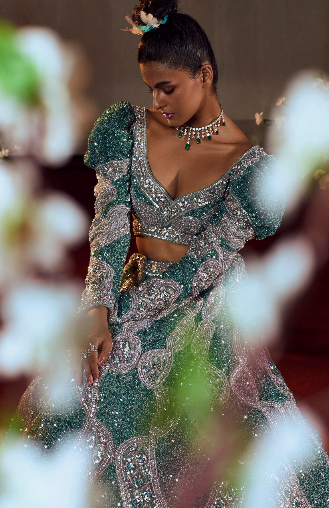 ICEBERG GREEN LEHENGA SET