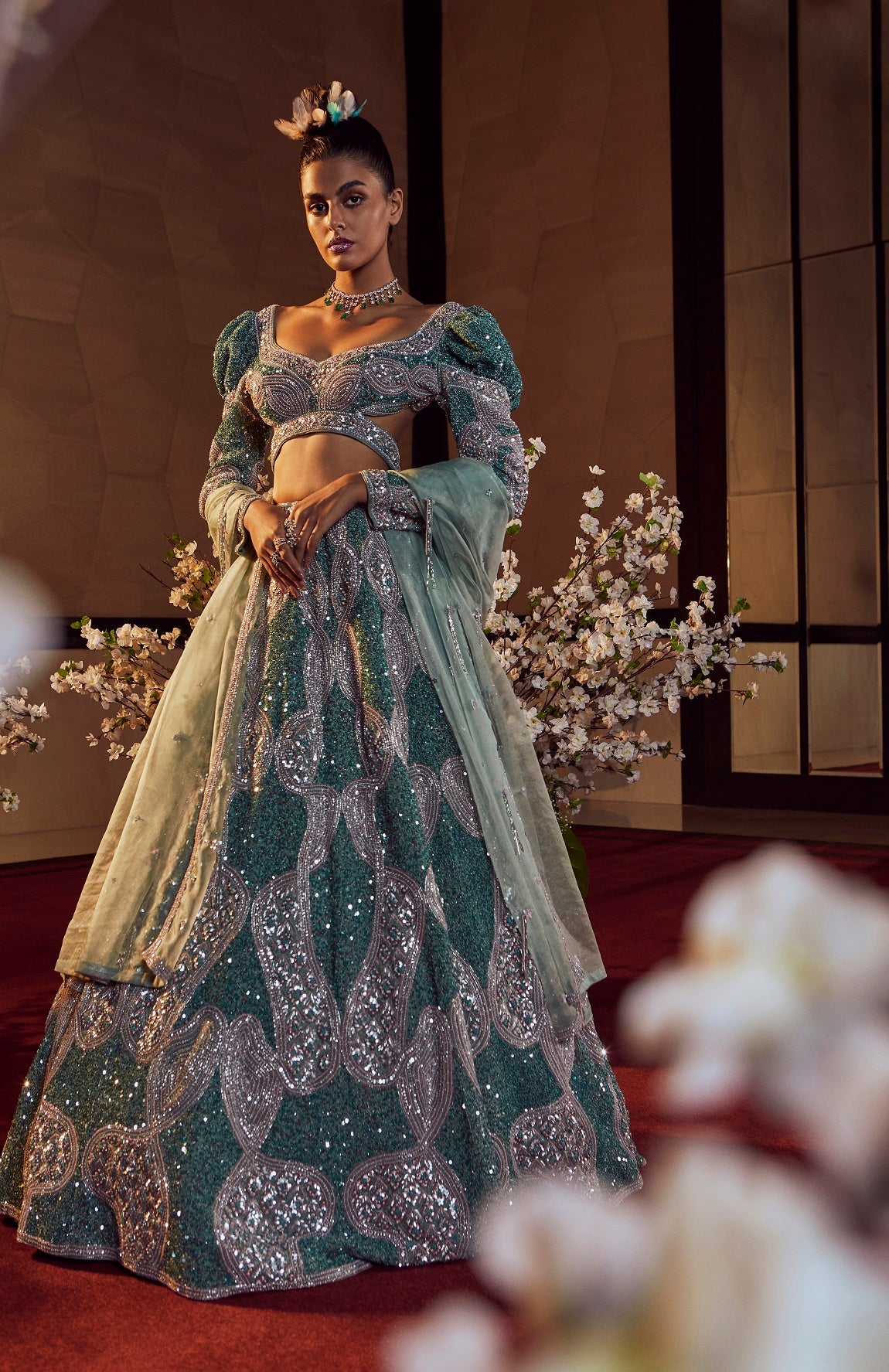 ICEBERG GREEN LEHENGA SET