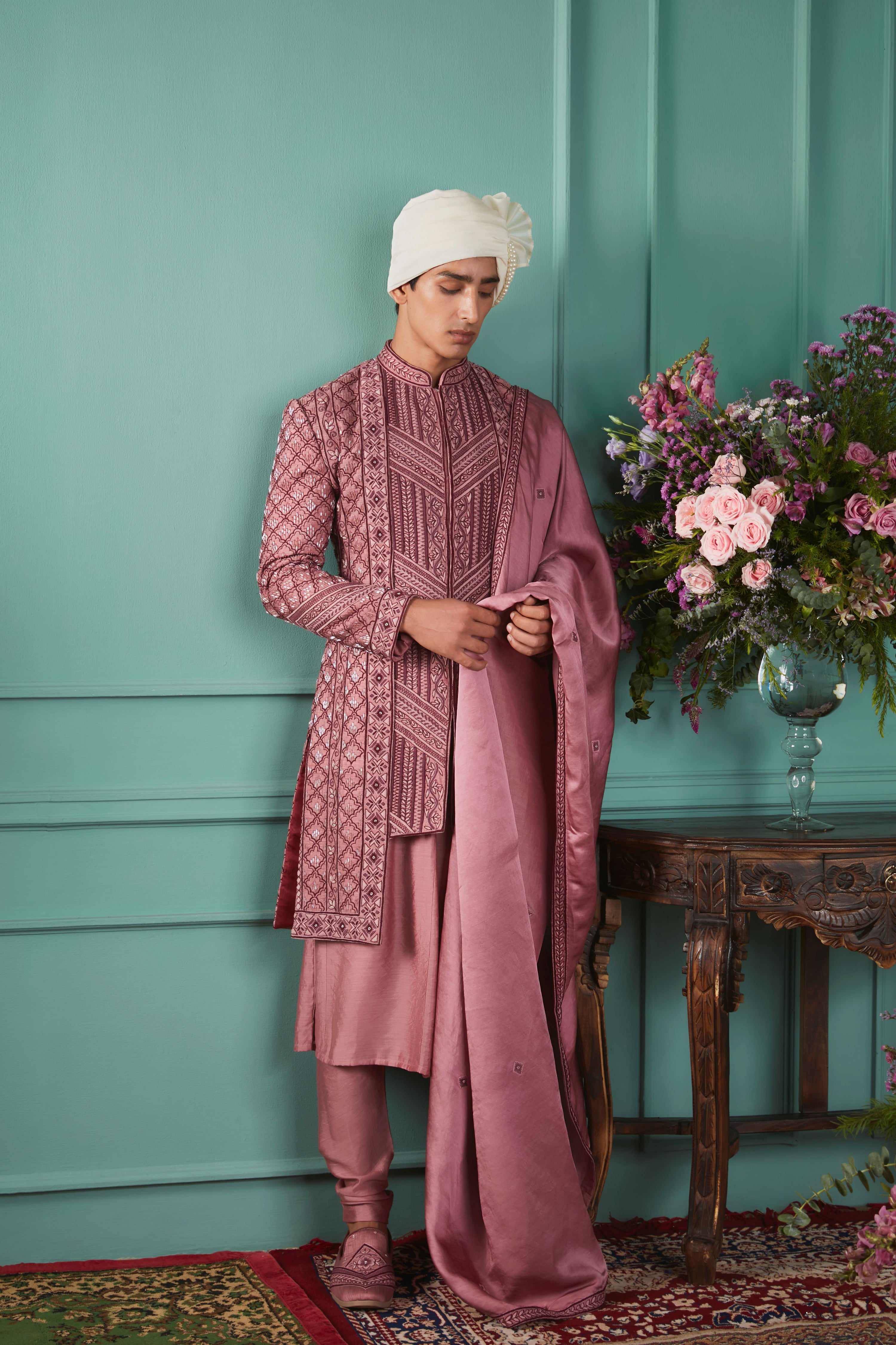 DECO ROSE SHERWANI SET