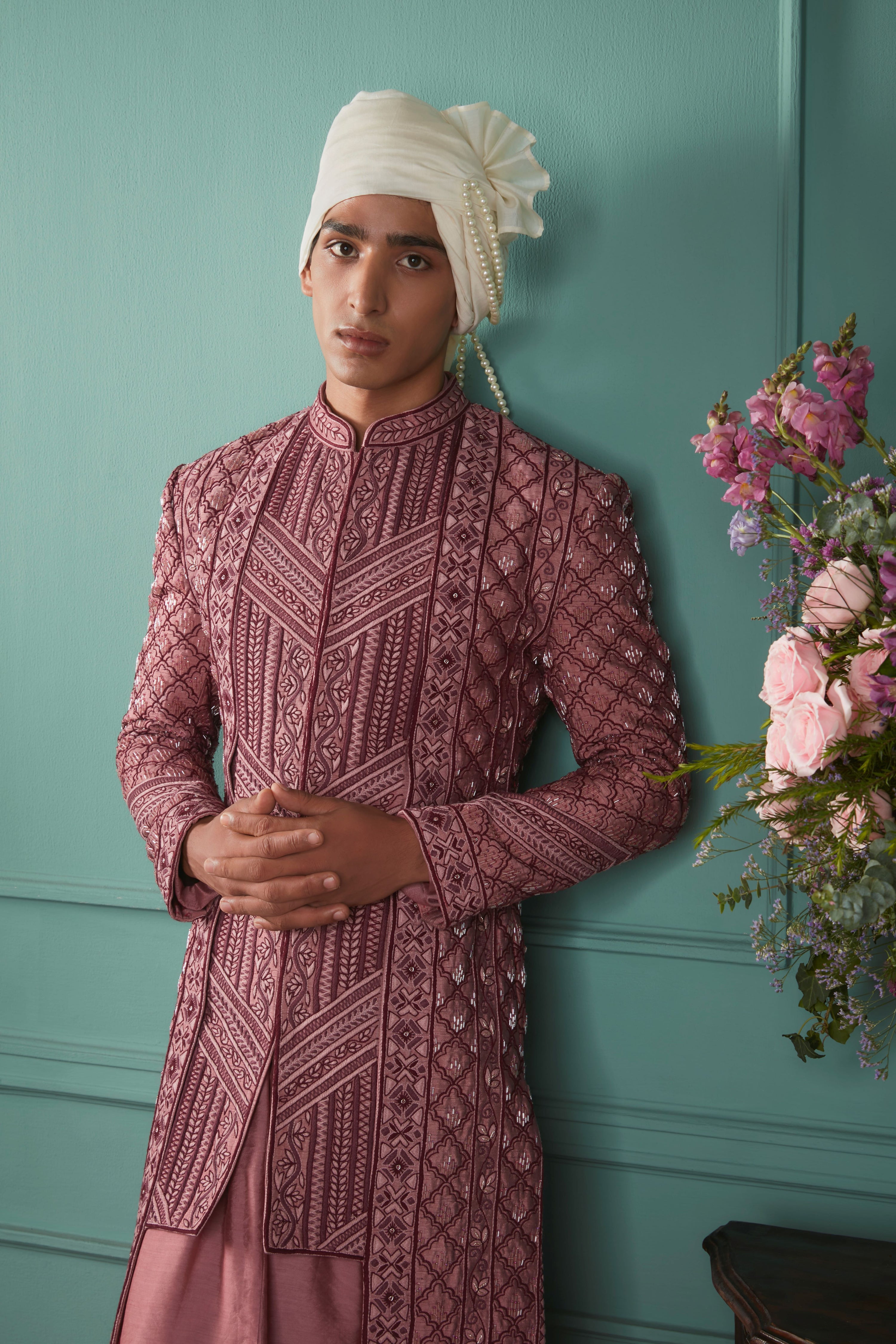 DECO ROSE SHERWANI SET