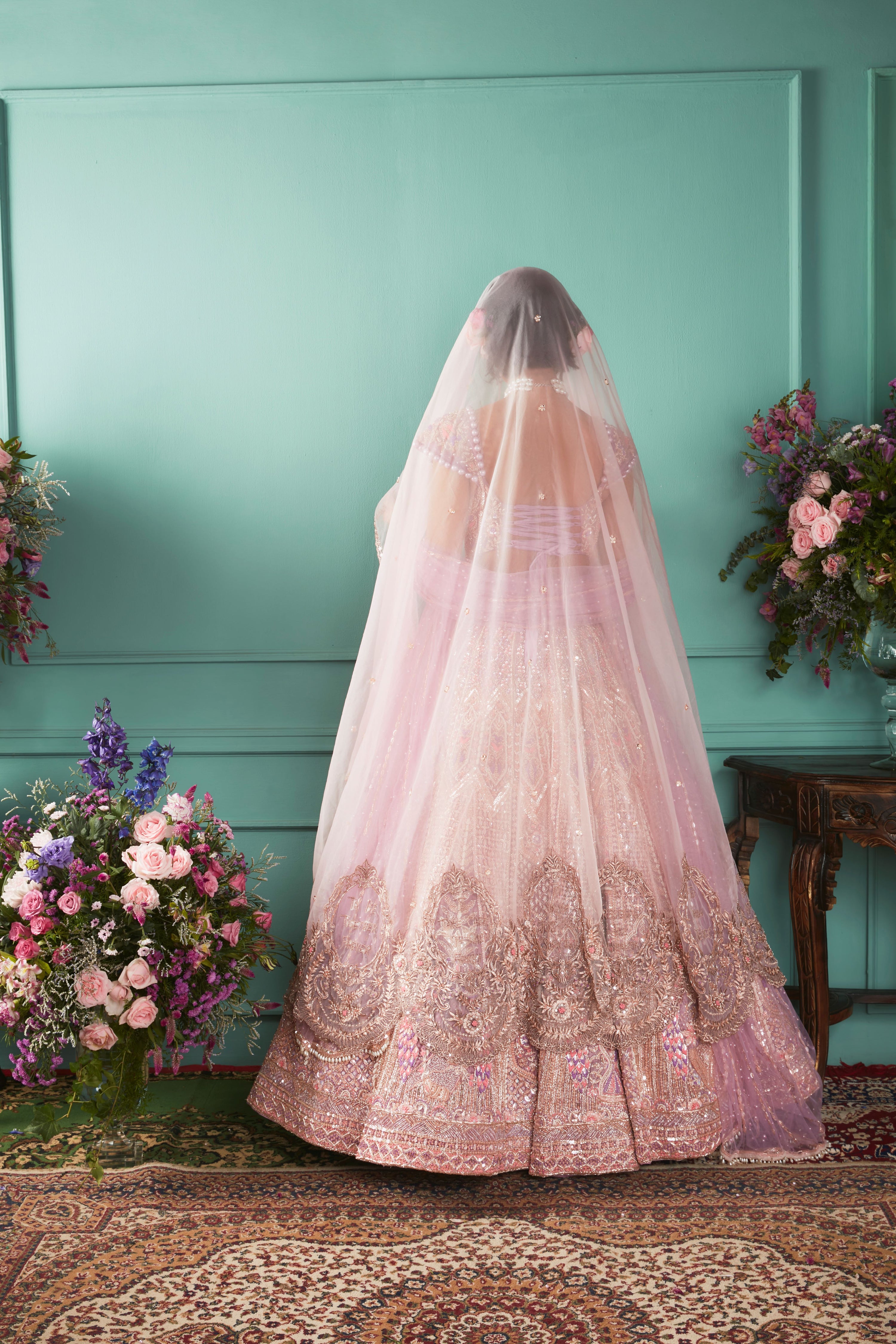 LILAC LEHENGA WITH SEVEN VOWS ELEMENTS