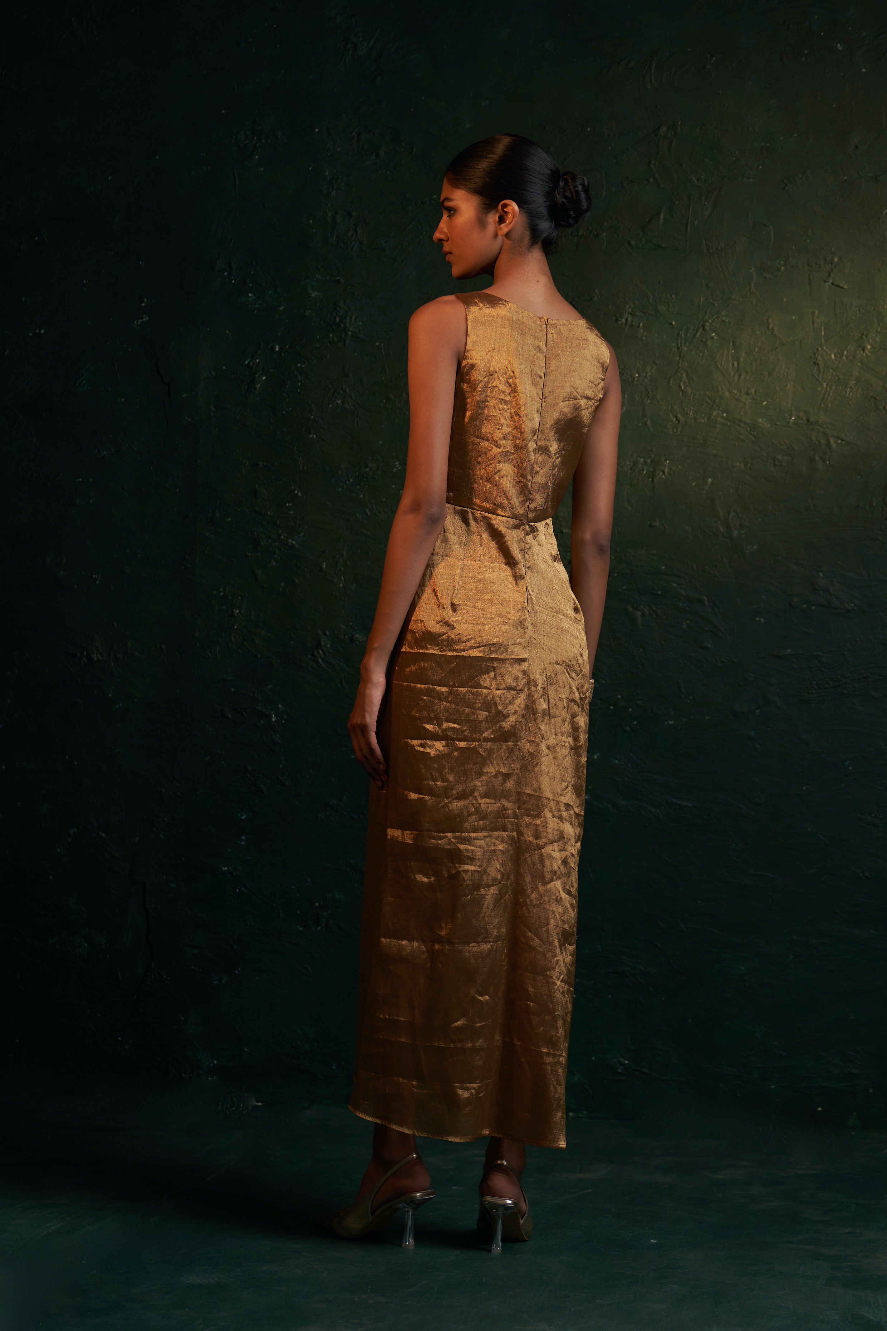 MIDAS GOLD TISSUE DRESS & JACKET