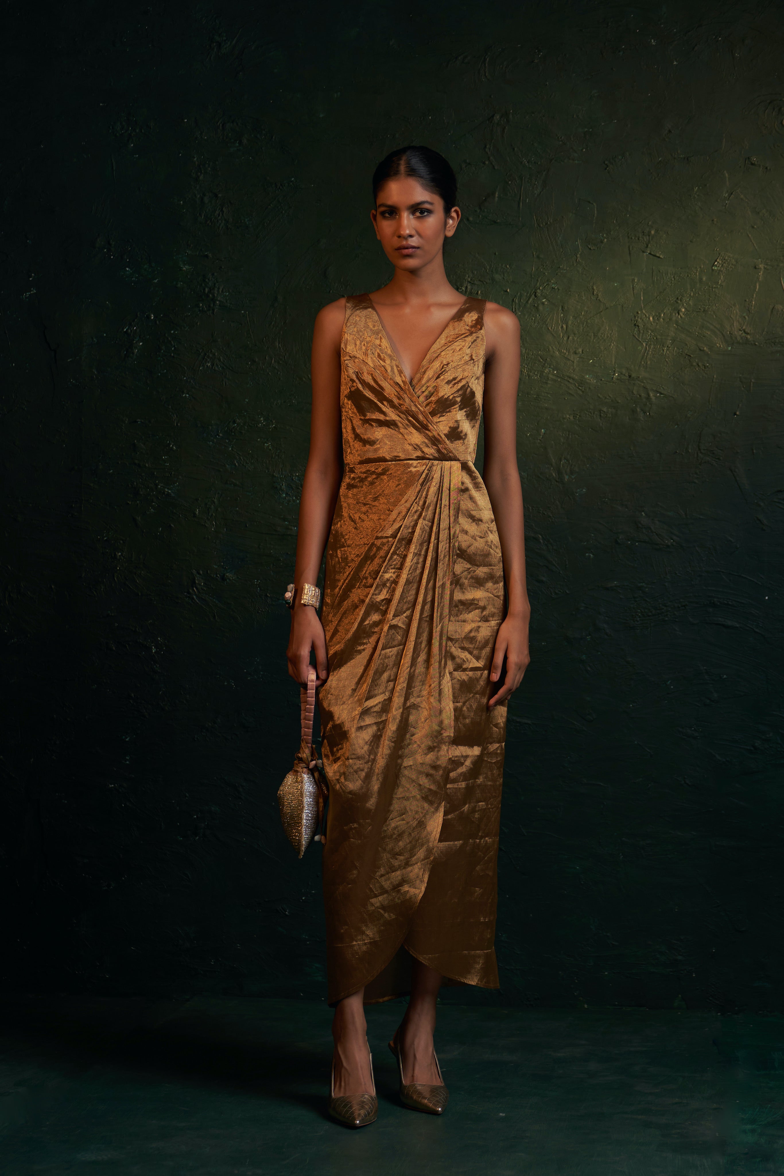 MIDAS GOLD TISSUE DRESS