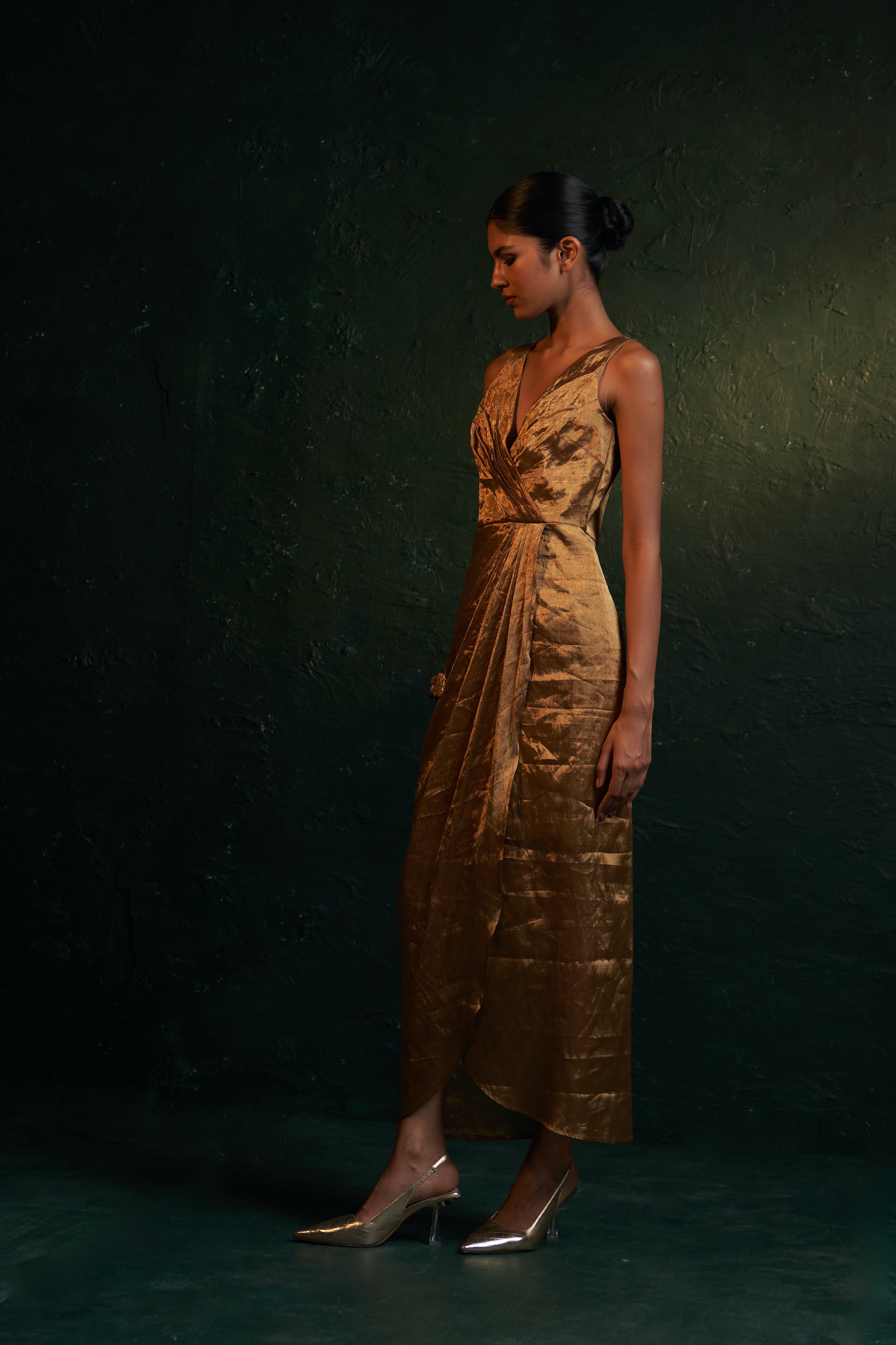 MIDAS GOLD TISSUE DRESS