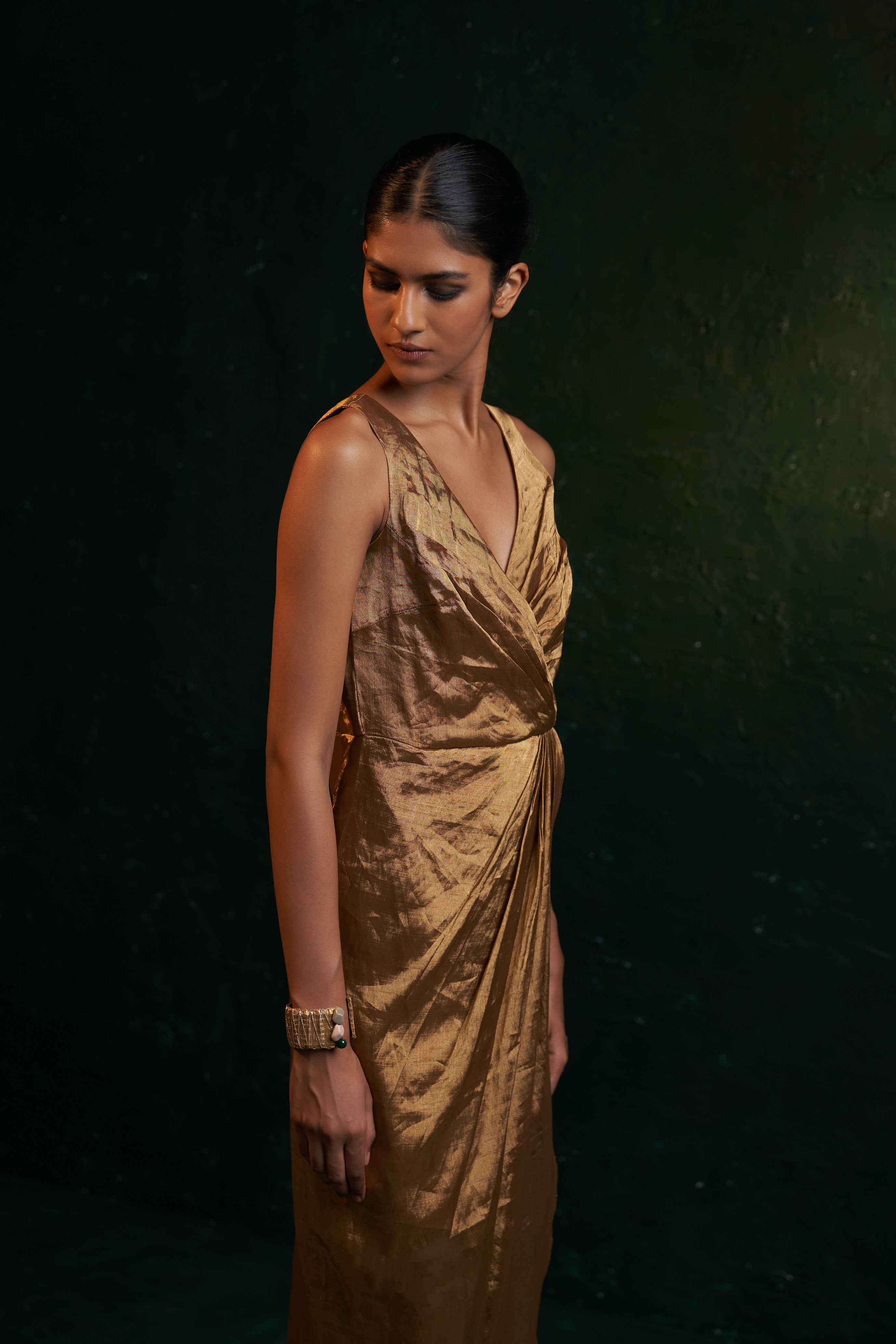 MIDAS GOLD TISSUE DRESS