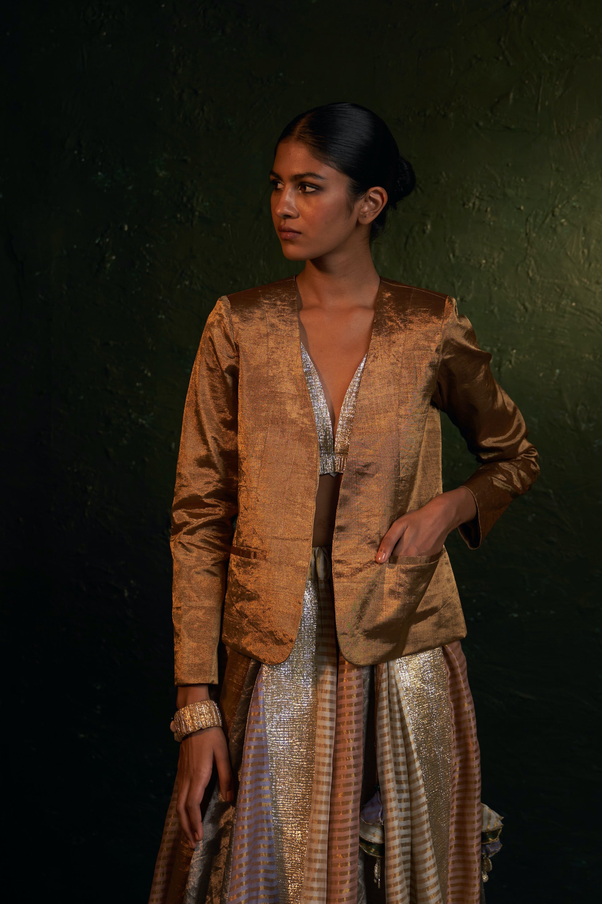 MIDAS GOLD TISSUE BLAZER