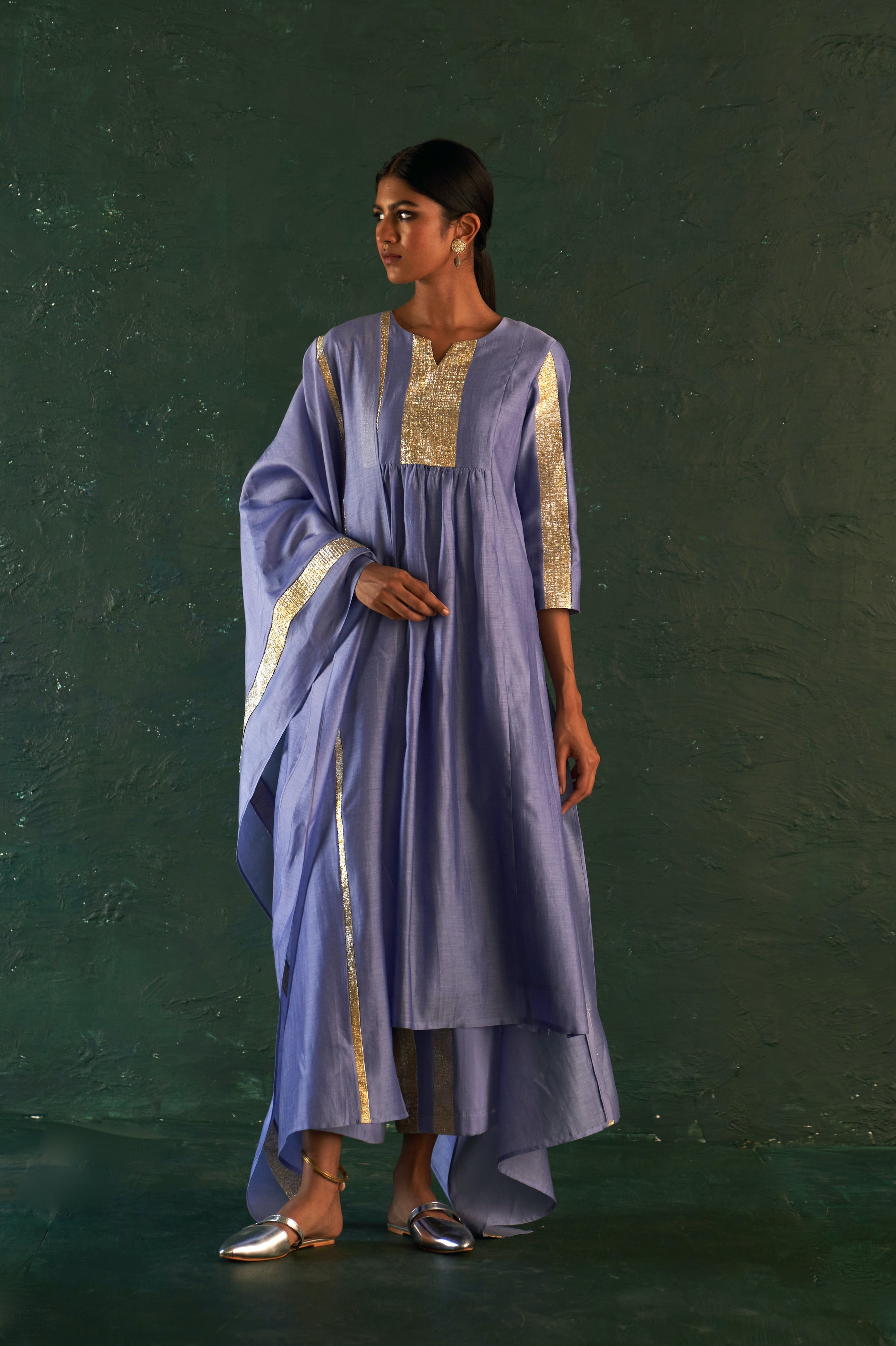 MIDAS LAVENDER CHANDERI KURTA