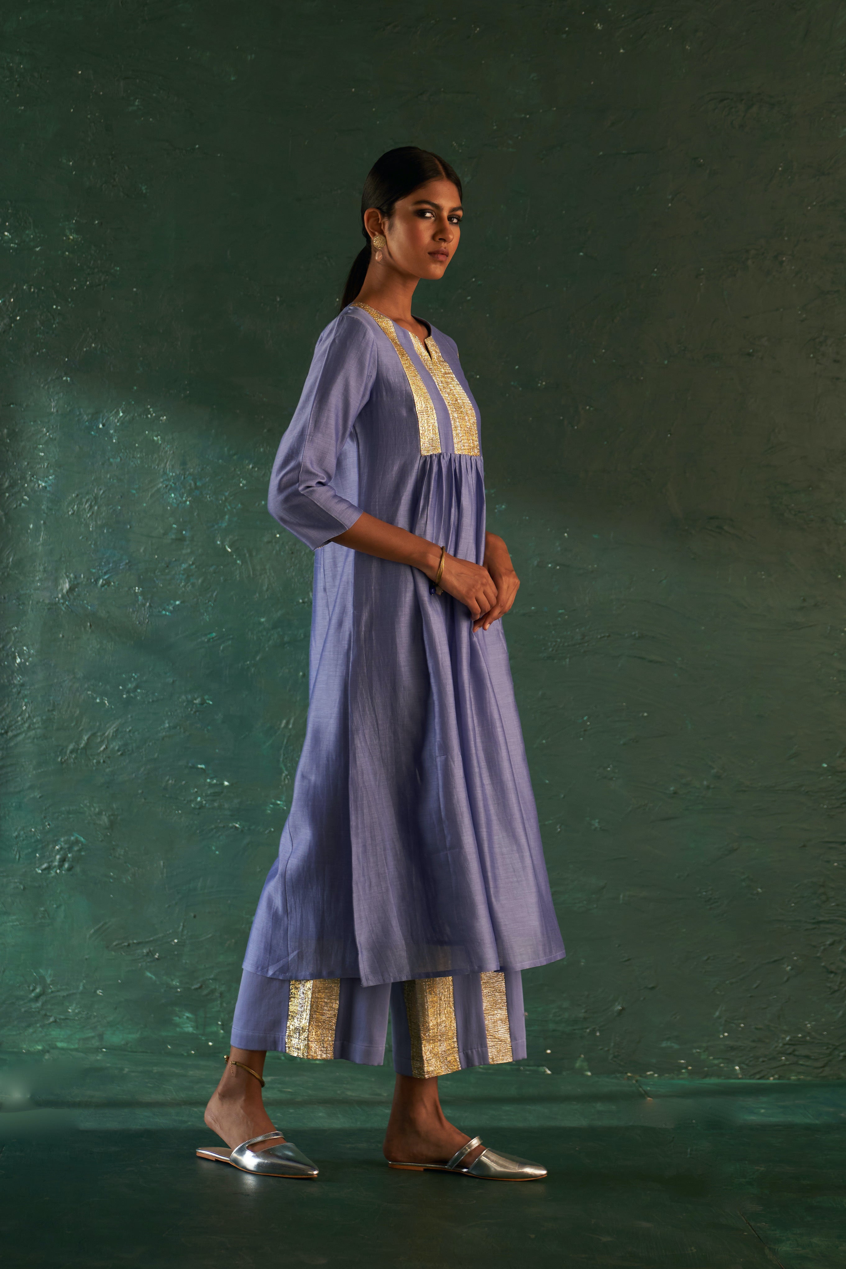 MIDAS LAVENDER CHANDERI KURTA