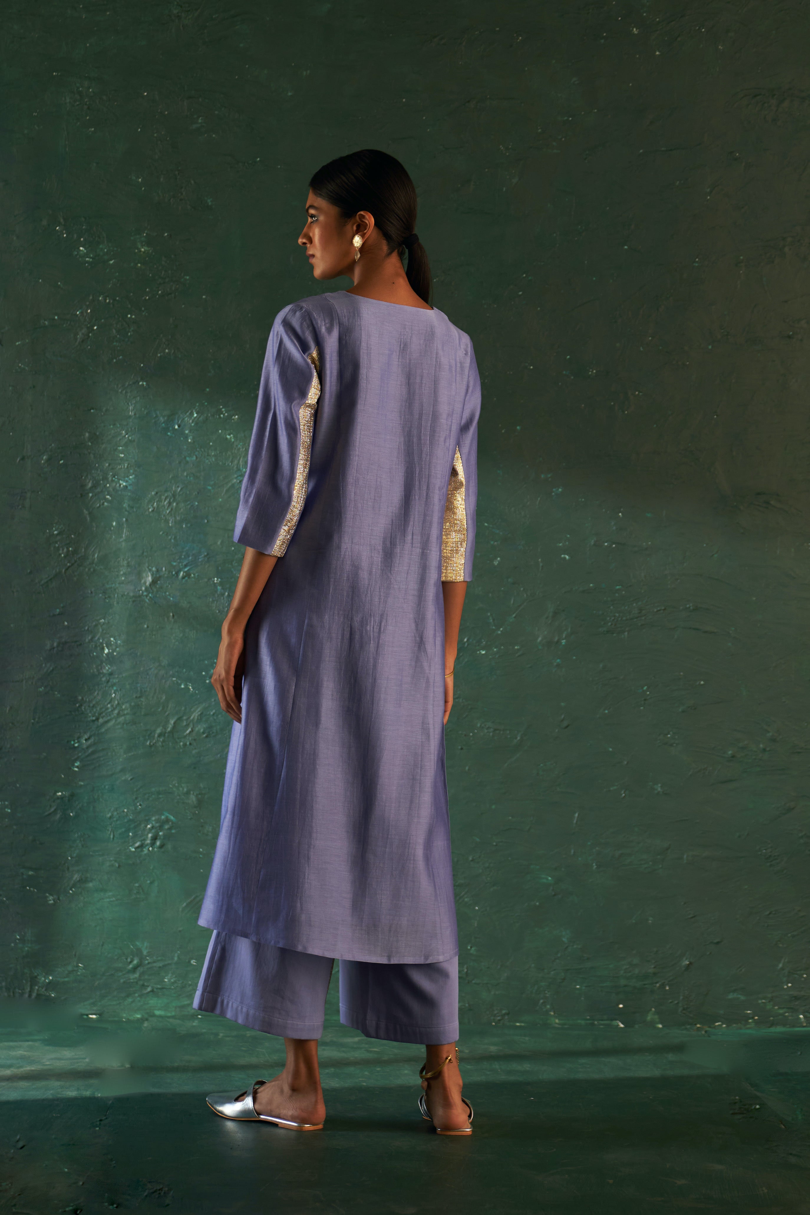 MIDAS LAVENDER CHANDERI KURTA