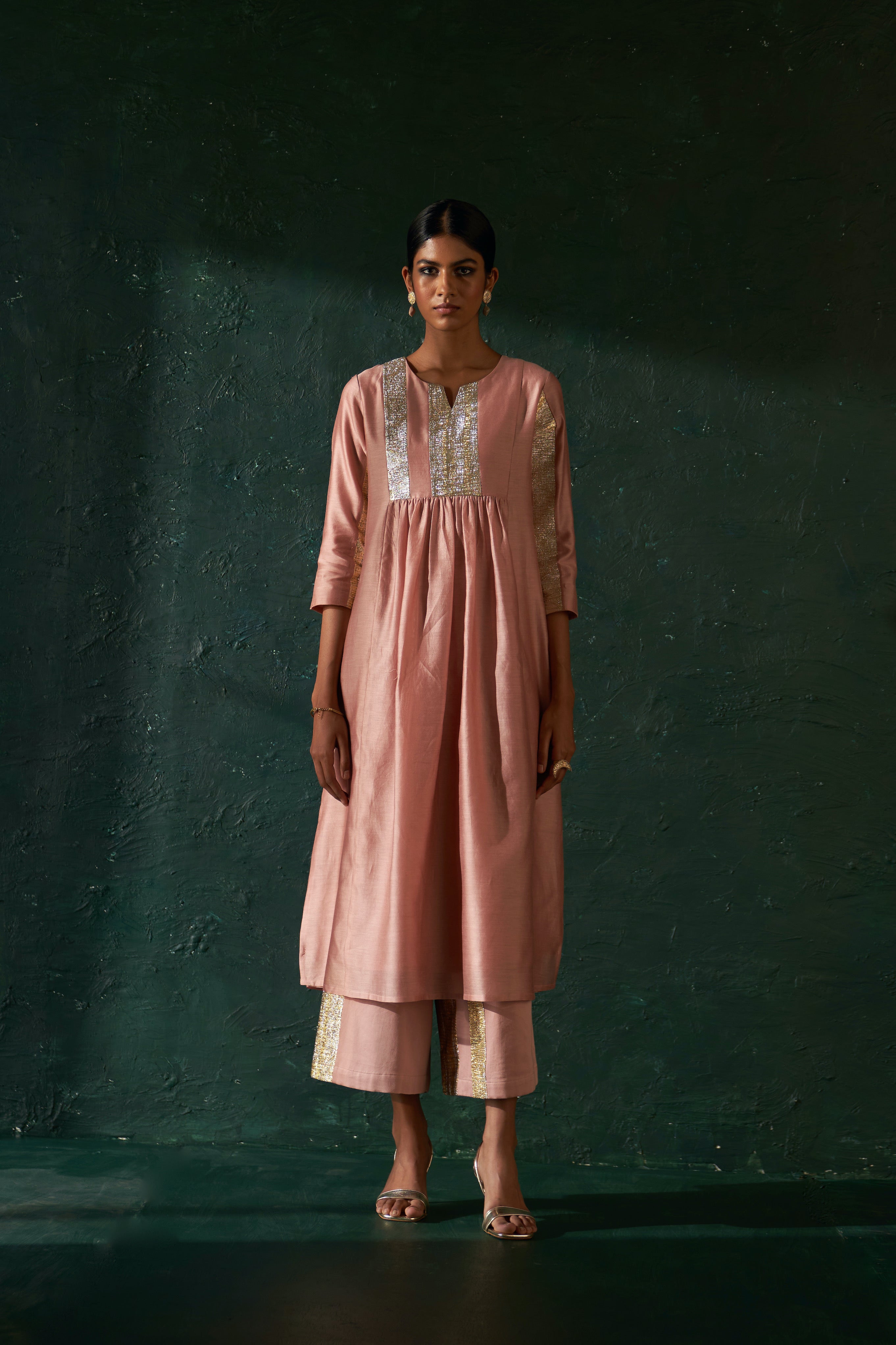 MIDAS OLD ROSE CHANDERI KURTA