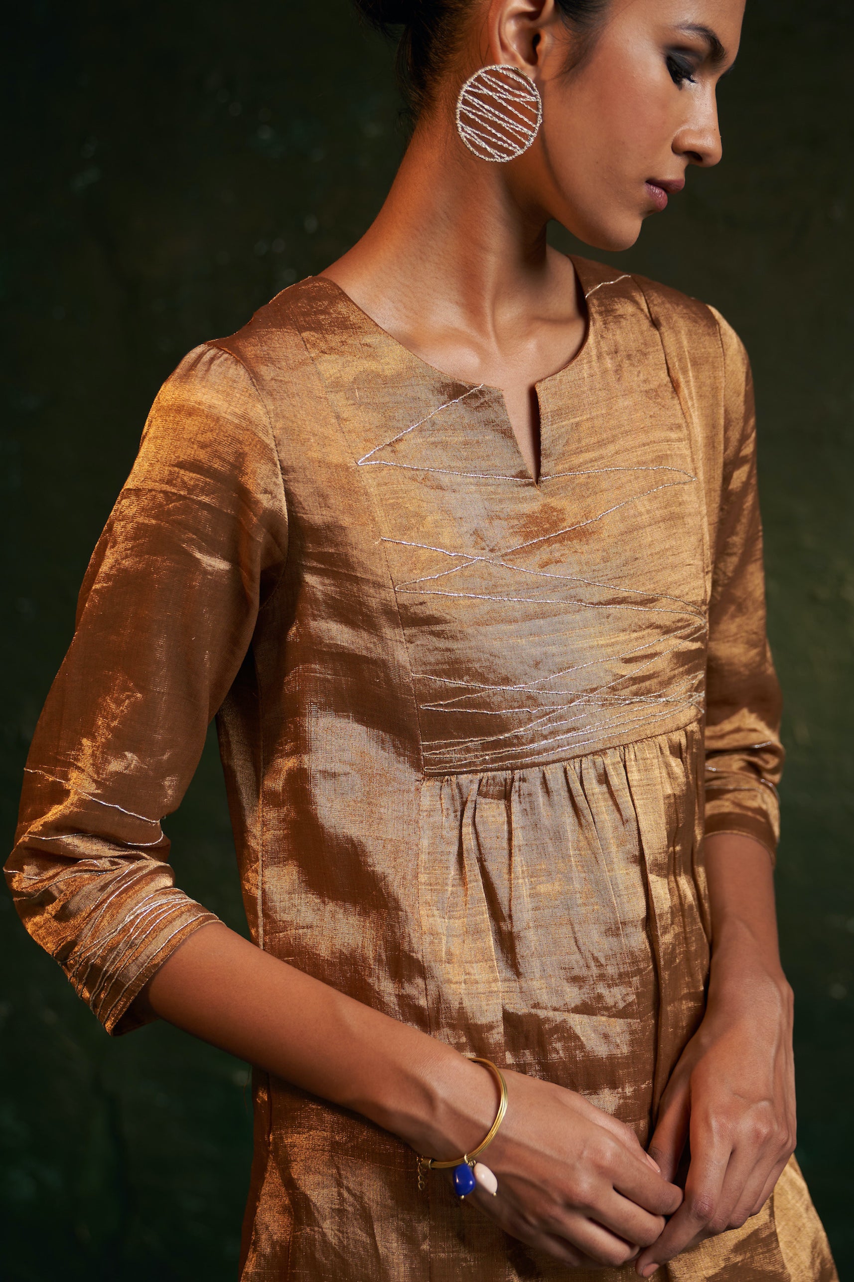 MIDAS GOLD TISSUE KURTA