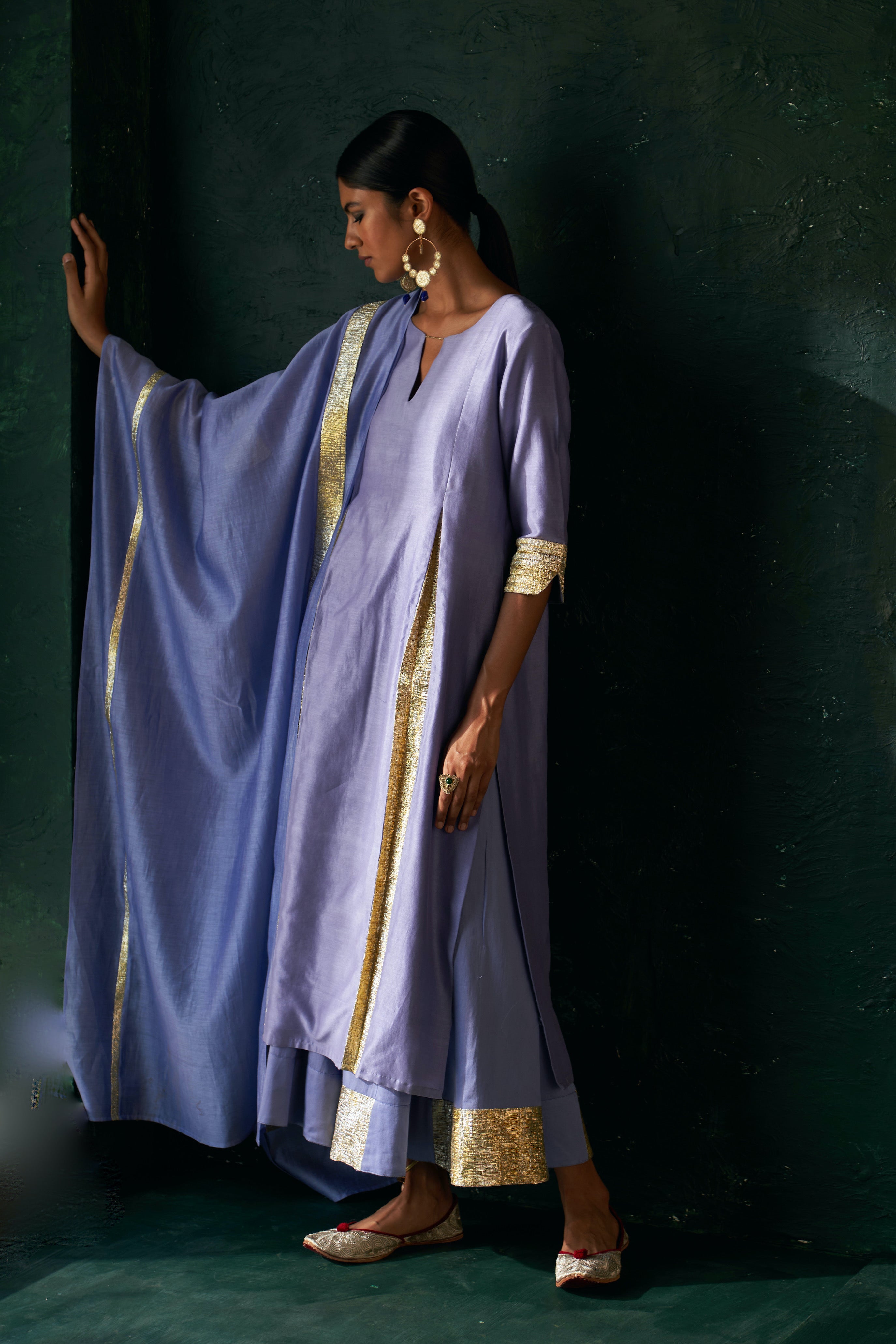 MIDAS LAVENDER CHANDERI KURTA