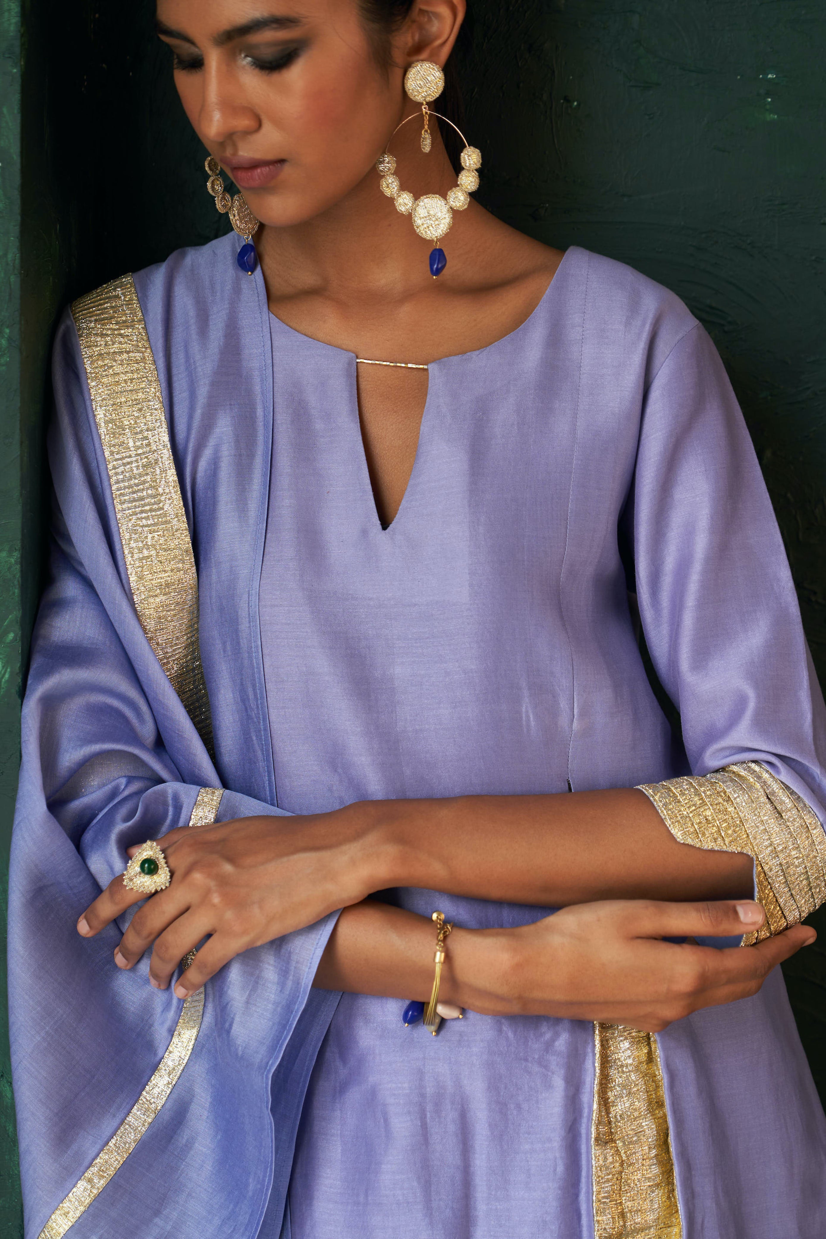 MIDAS LAVENDER CHANDERI KURTA