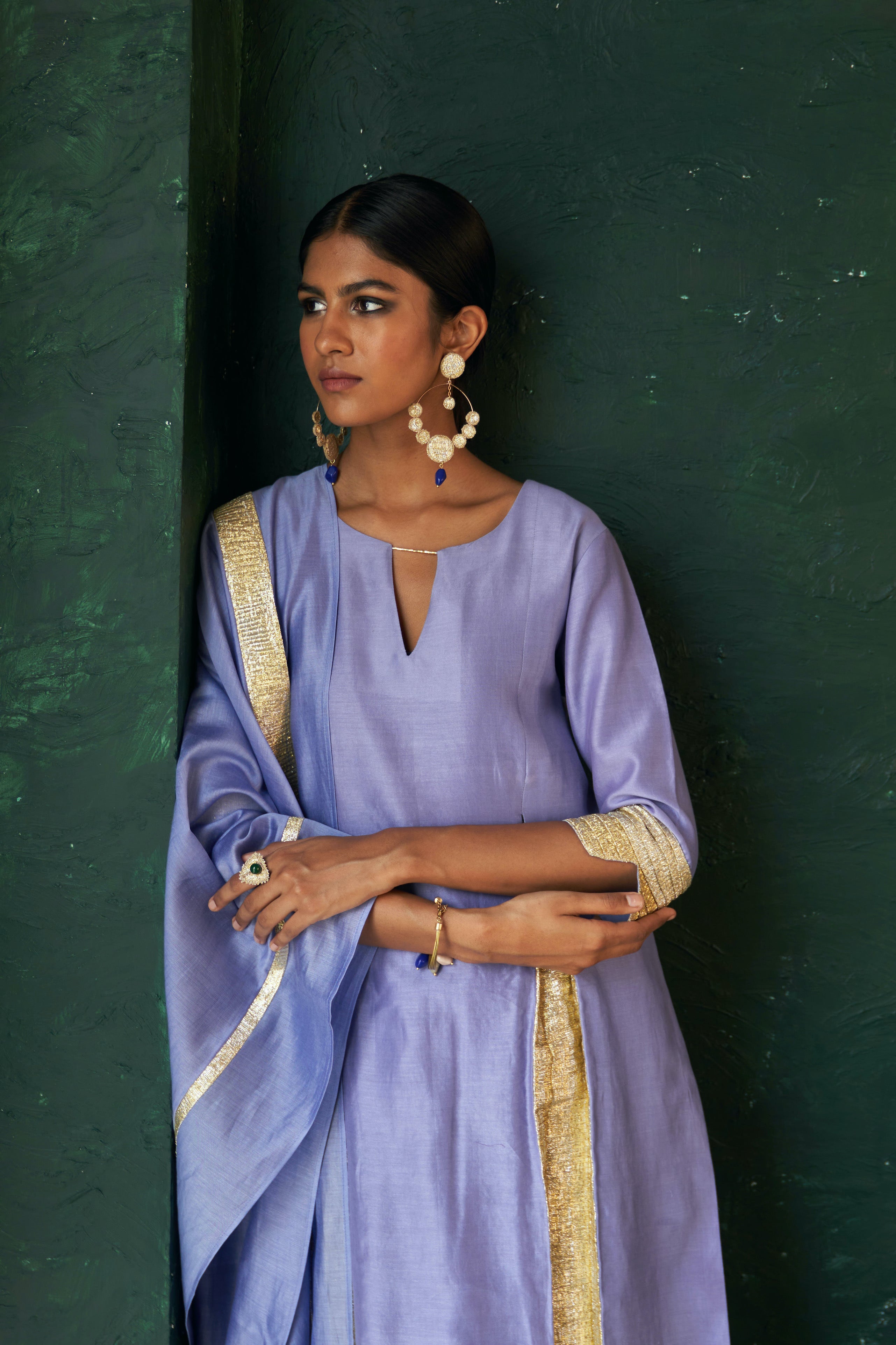 MIDAS LAVENDER CHANDERI KURTA