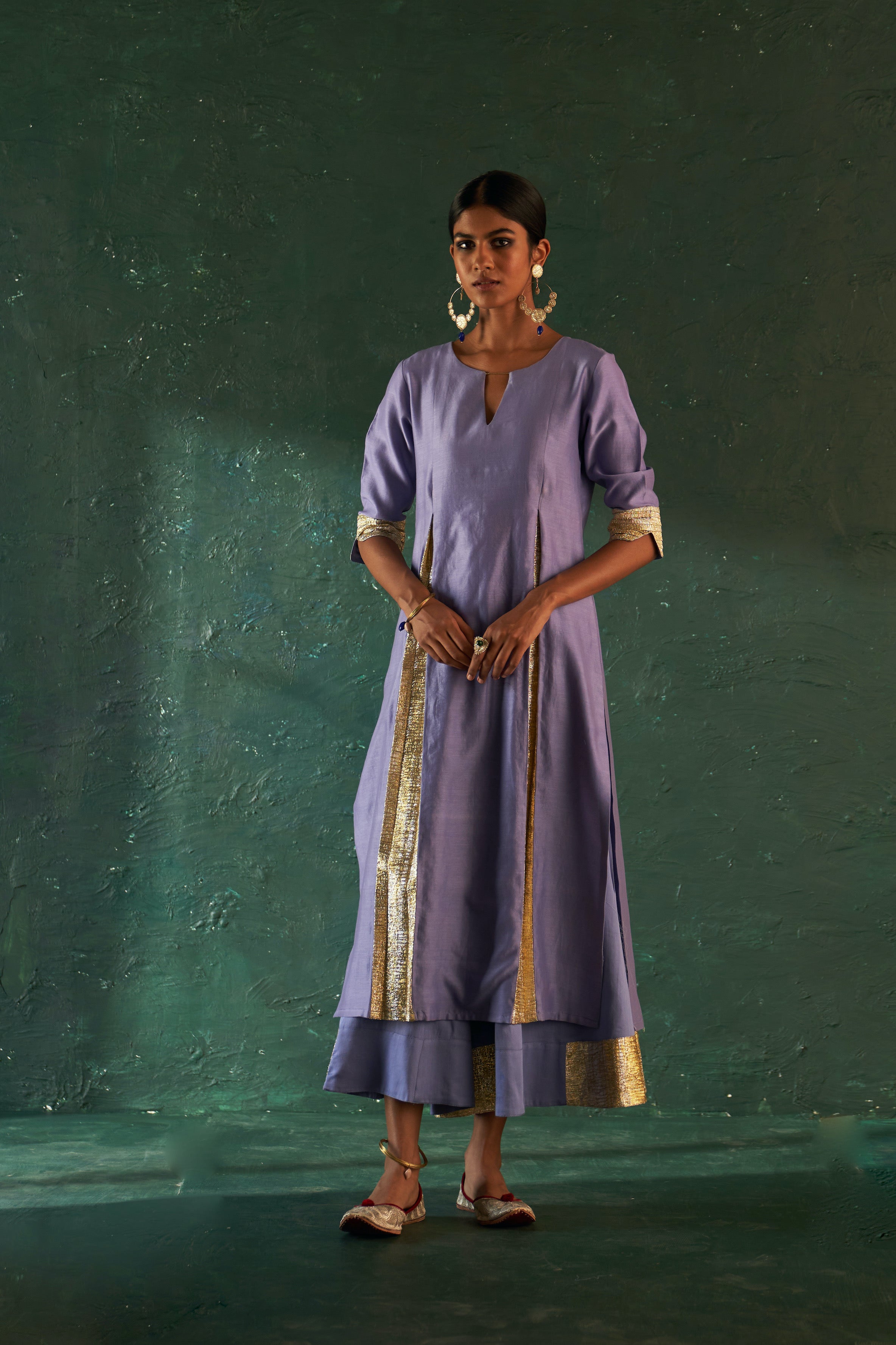 MIDAS LAVENDER CHANDERI KURTA