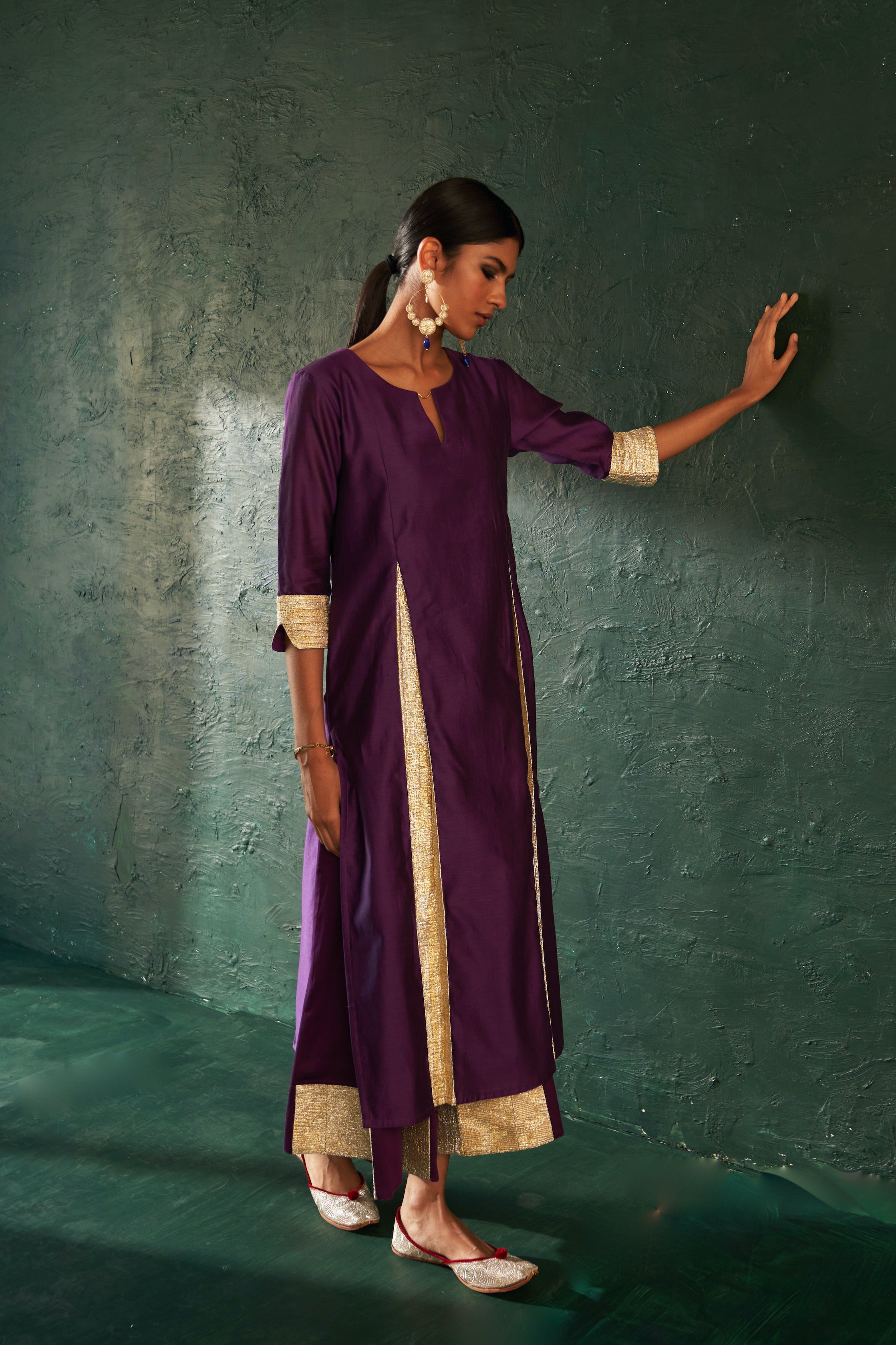 MIDAS PURPLE CHANDERI KURTA