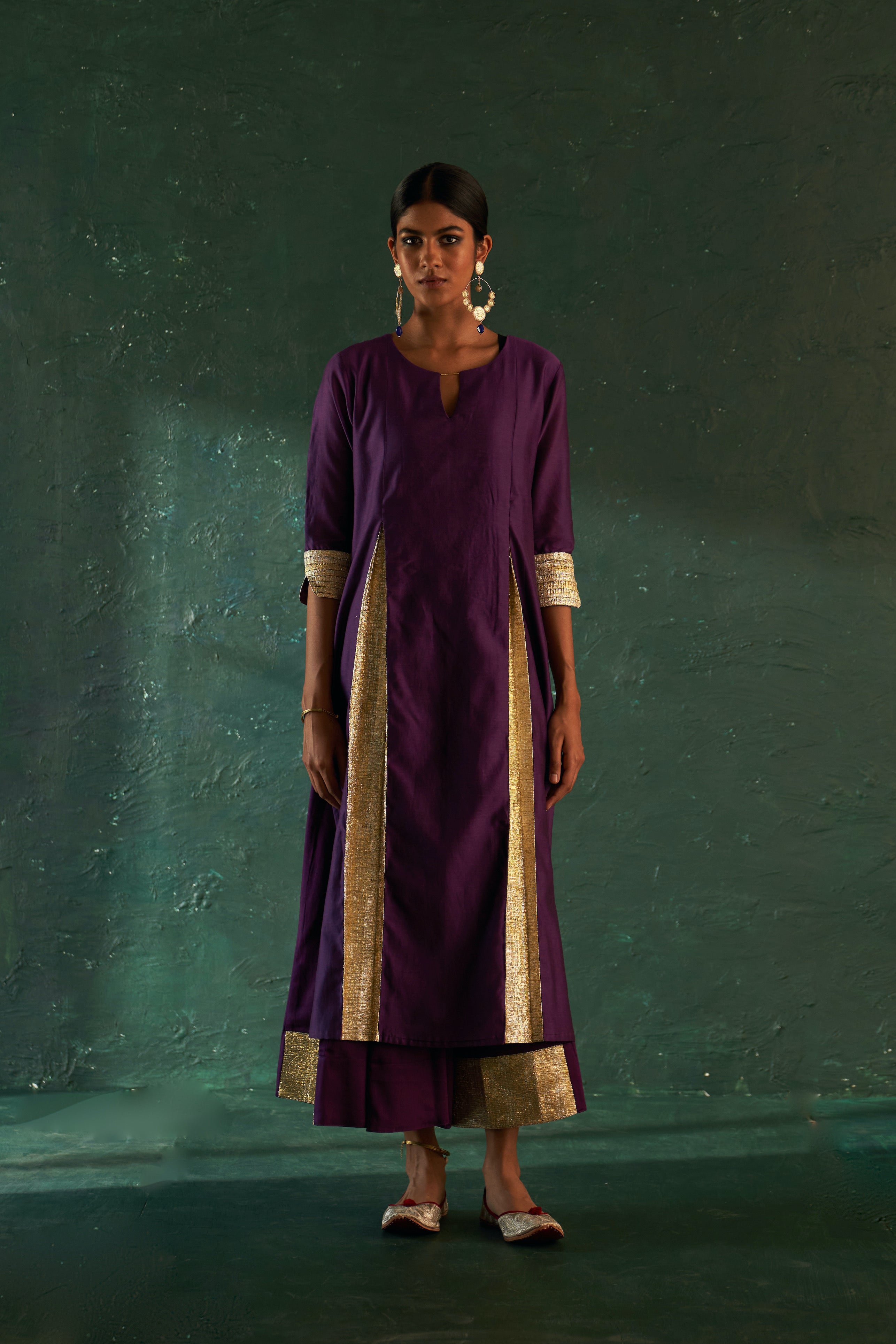 MIDAS PURPLE CHANDERI KURTA