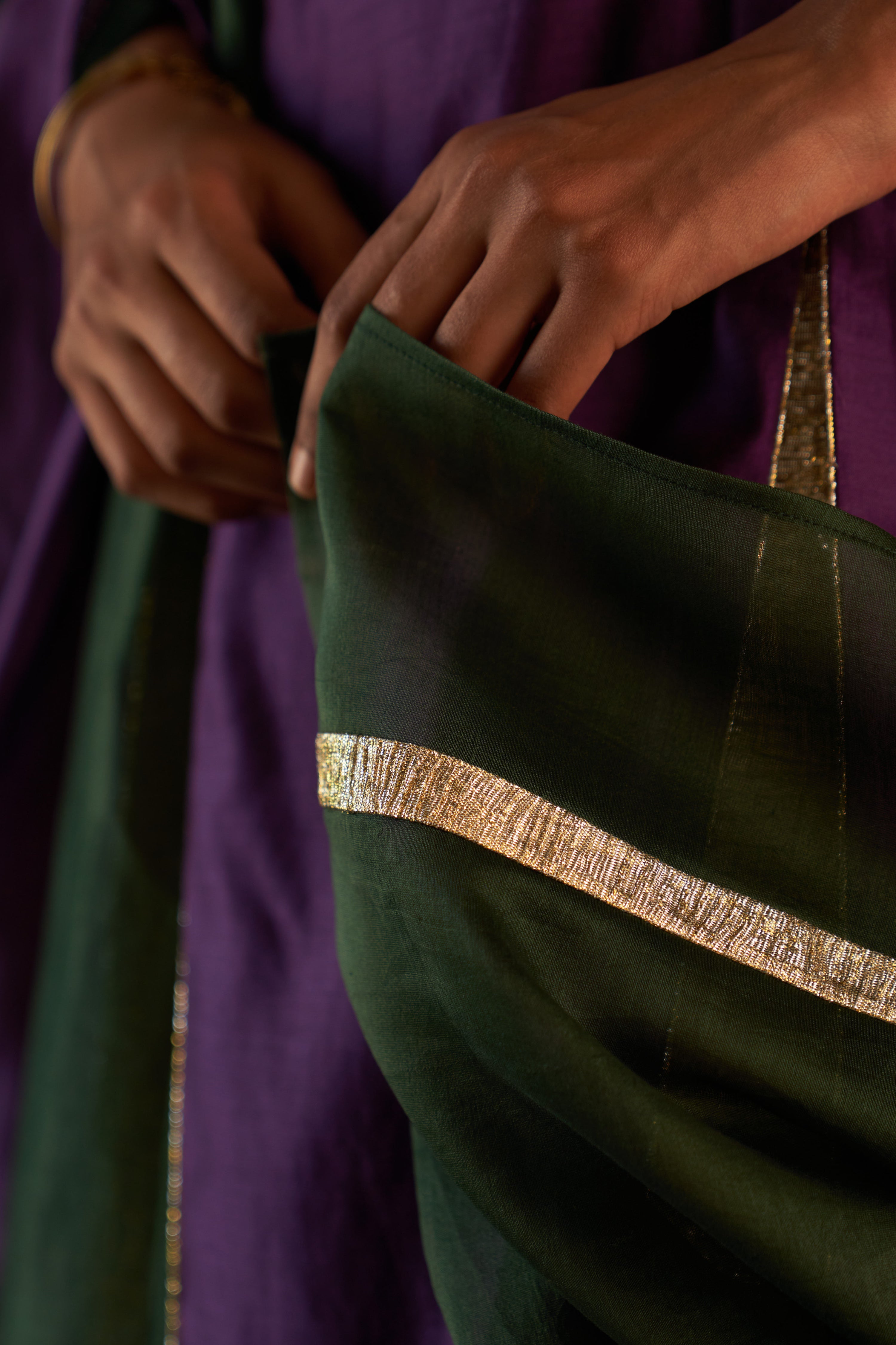 MIDAS PURPLE CHANDERI KURTA