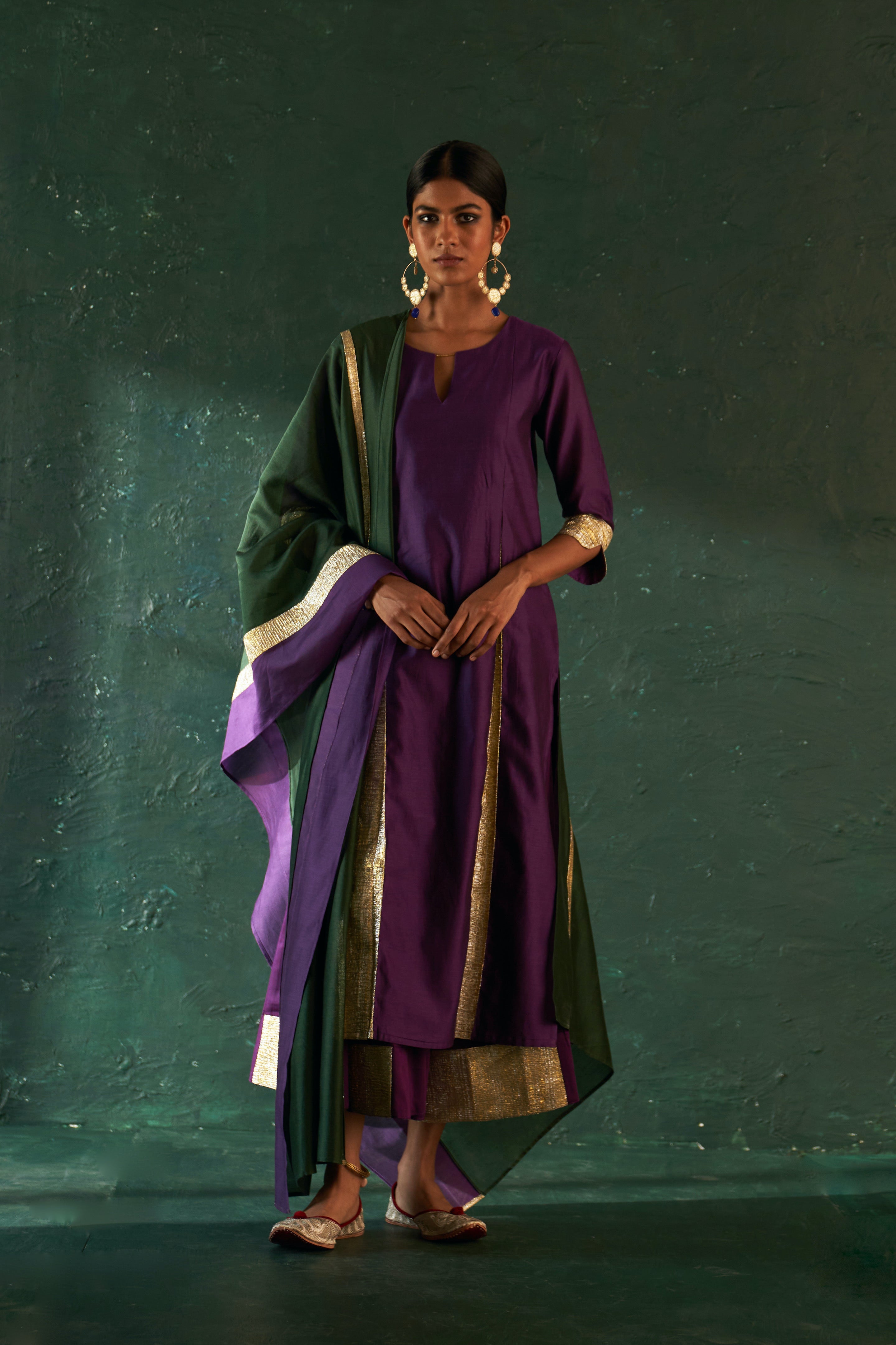 MIDAS PURPLE CHANDERI KURTA